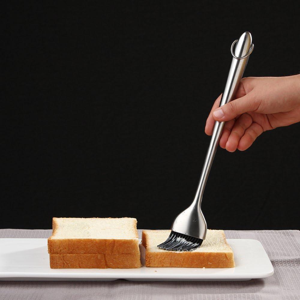 Brocha Basting BBQ HQY - Silicona y Acero Inoxidable 30.5 cm