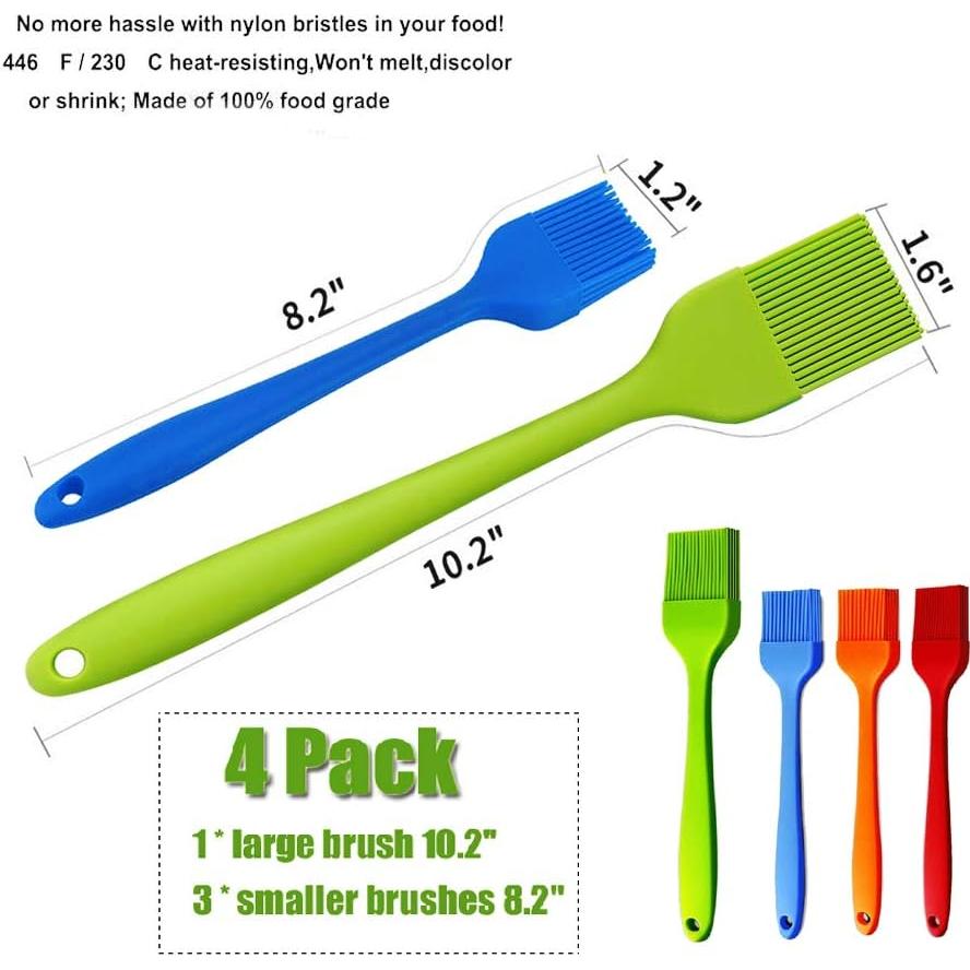 Brochas de Silicona para Basting iPstyle 4 Piezas Apta Lavavajillas