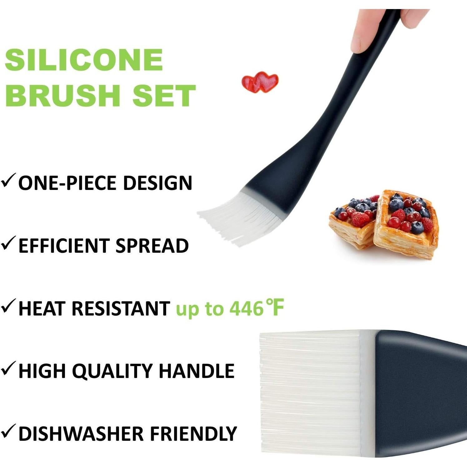 Juego de 2 Brochas de Silicona MJDFS para Basting 20.8 y 26.4 cm