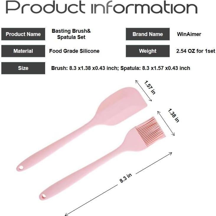 Juego de Brochas de Silicona WinAimer 2 Piezas Resistente al Calor