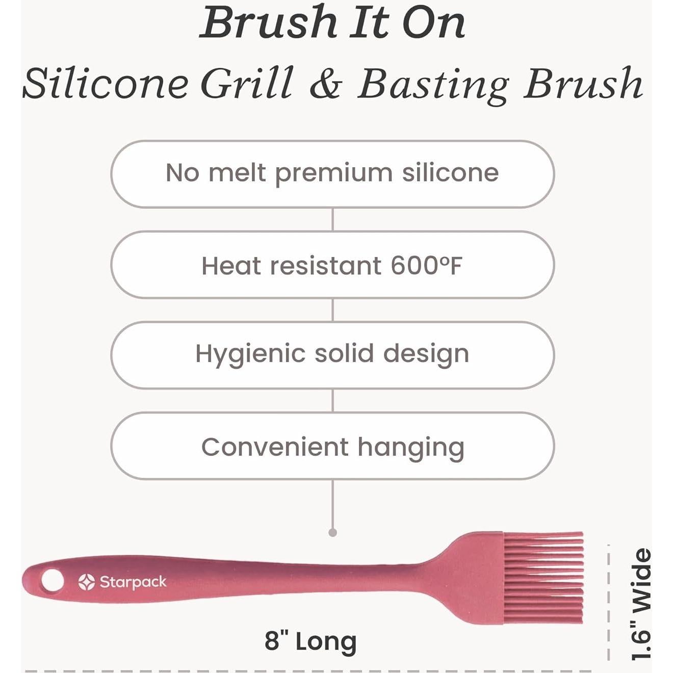 Brocha de Silicona StarPack Rosa Terroso 20.3 cm Resistente 600°F