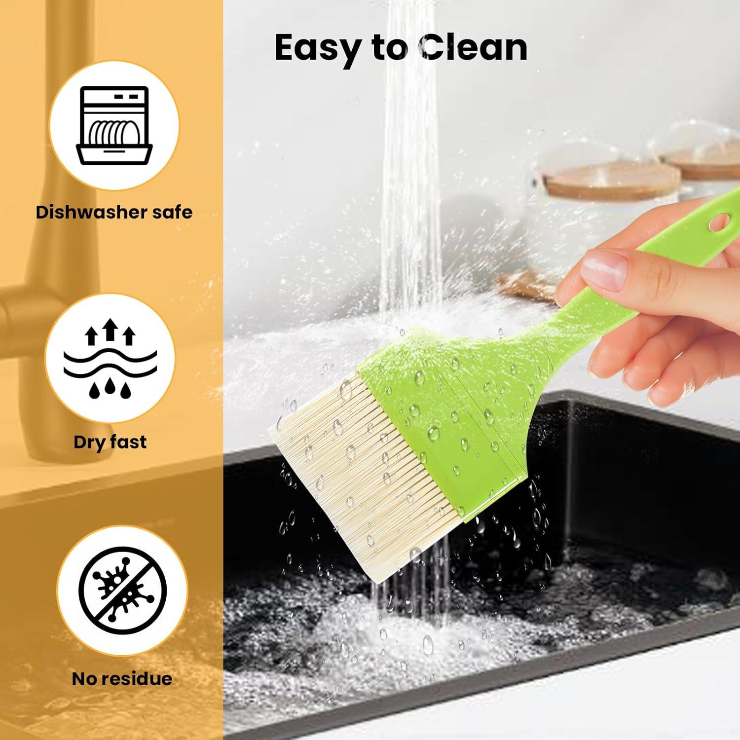 Set de Brochas de Basting GEEKHOM 4 Piezas Verde Resistente al Calor