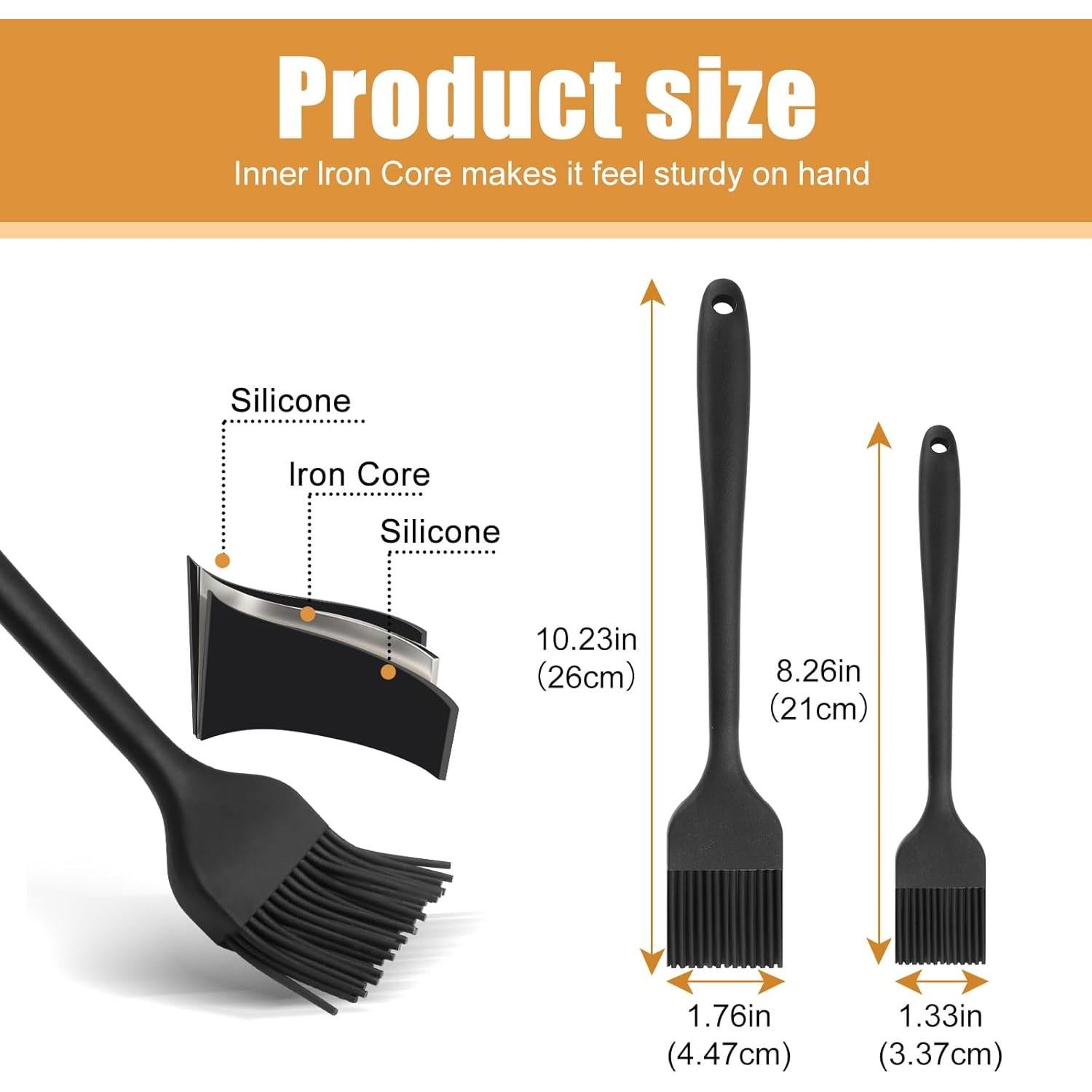 Brocha de Silicona para Basting KitsKap 2 Pcs 25.4 cm y 20.3 cm