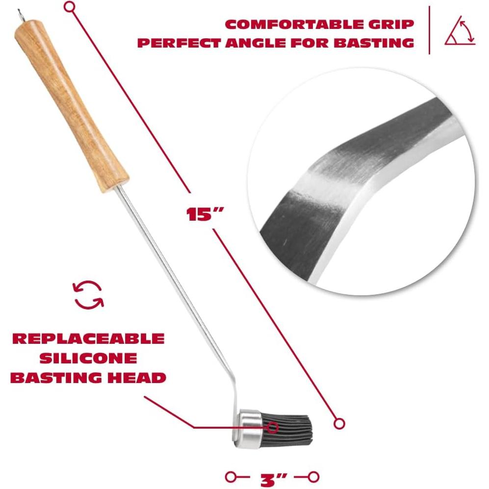 Brocha de Basting BBQ-AID de Silicona con Mango de Madera