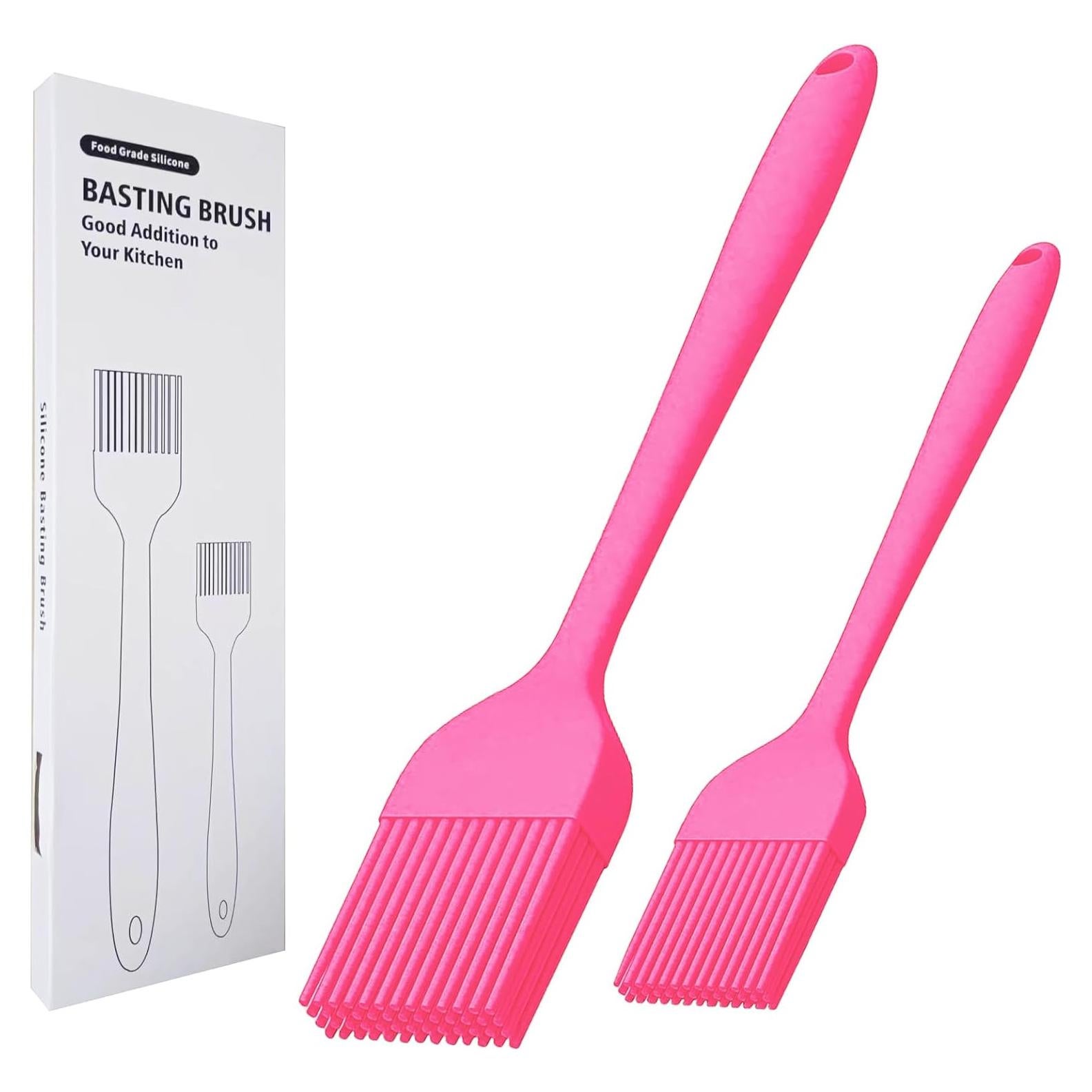 Brocha de Silicona KitsKap 2 Pcs para BBQ y Hornear Rosa