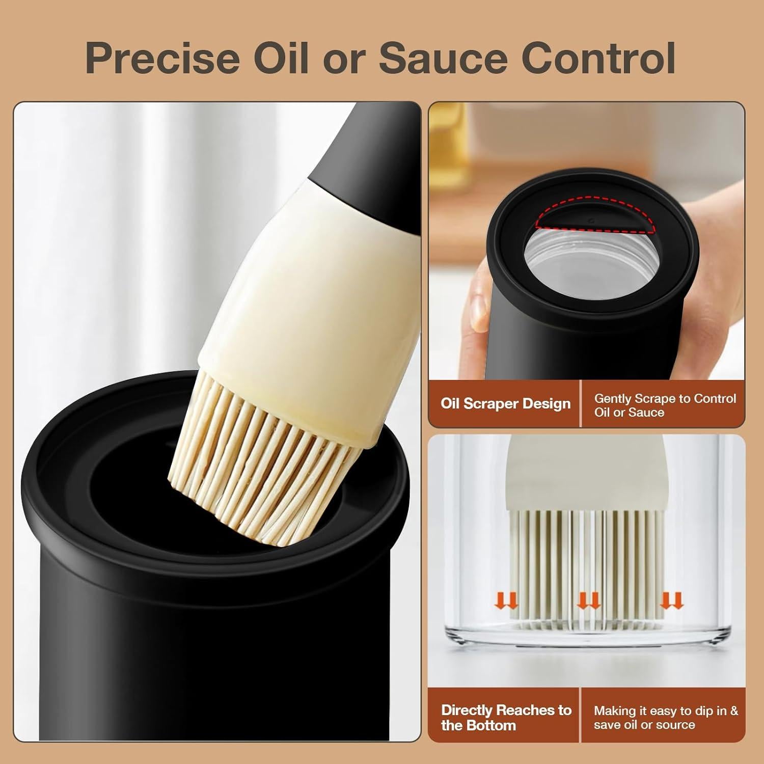 Dispensador de Aceite YARRAMATE 300ml con Brocha Silicona