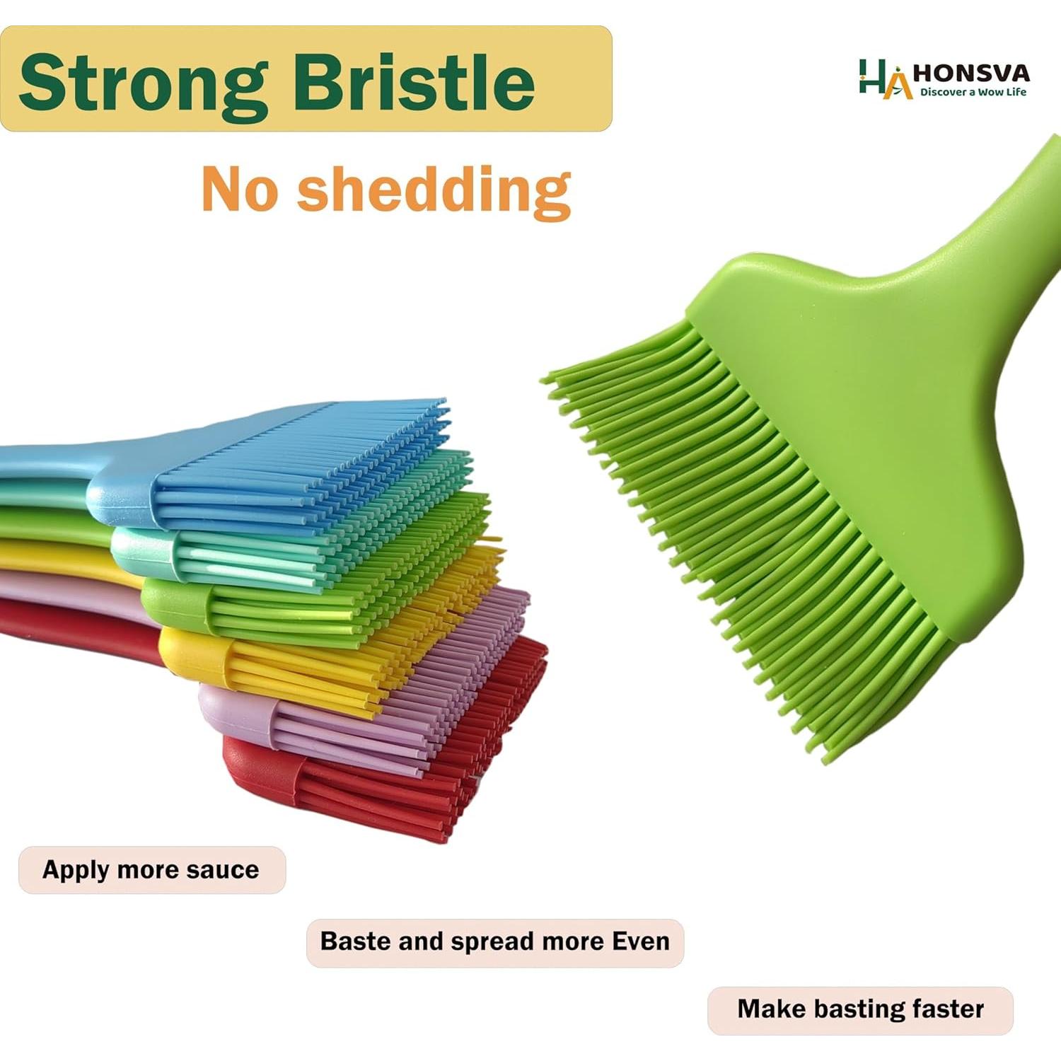 Brocha de Silicona Honsva 21.6 cm Resistente al Calor Amarillo