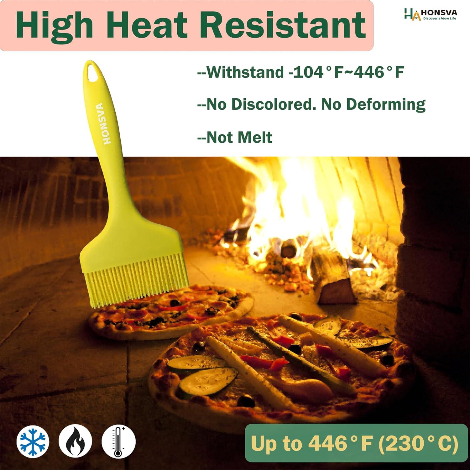 Brocha de Silicona Honsva 21.6 cm Resistente al Calor Amarillo