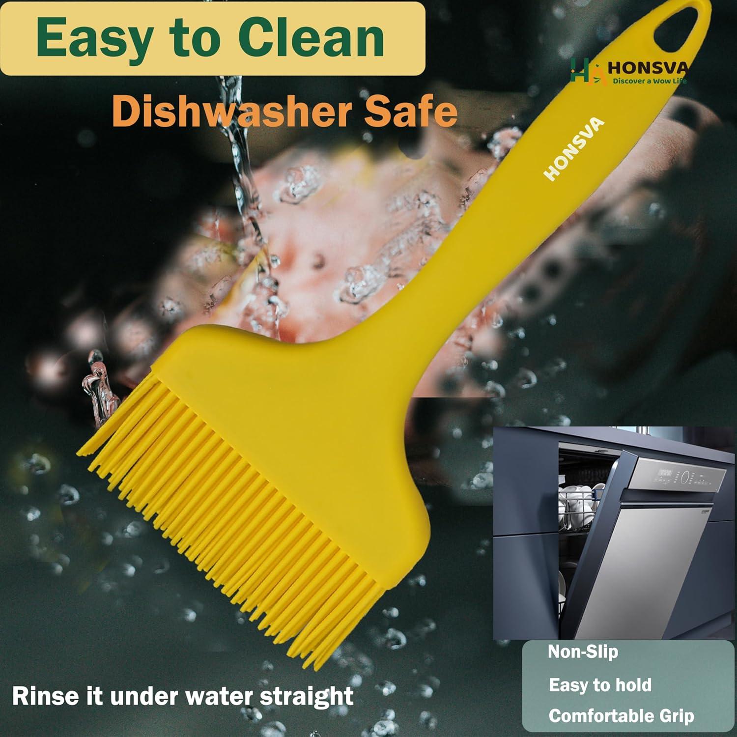 Brocha de Silicona Honsva 21.6 cm Resistente al Calor Amarillo
