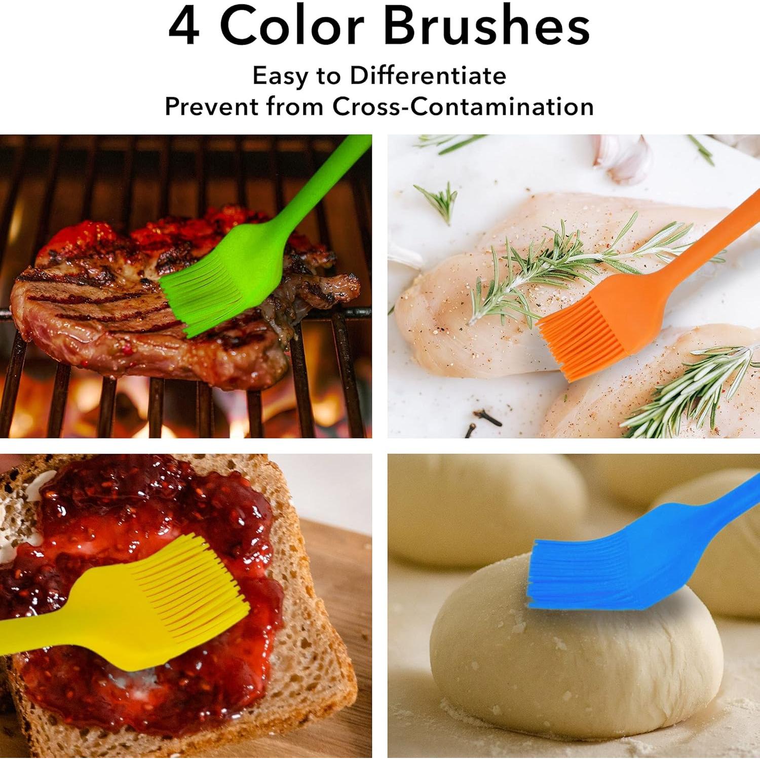 Set de 4 Brochas de Silicona Arora Resistentes al Calor