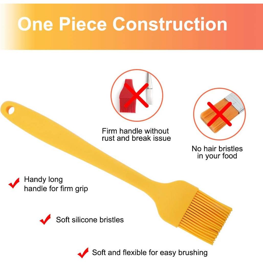 Brocha de Silicona Amarilla uxcell 26x4.5cm Apta Lavavajillas