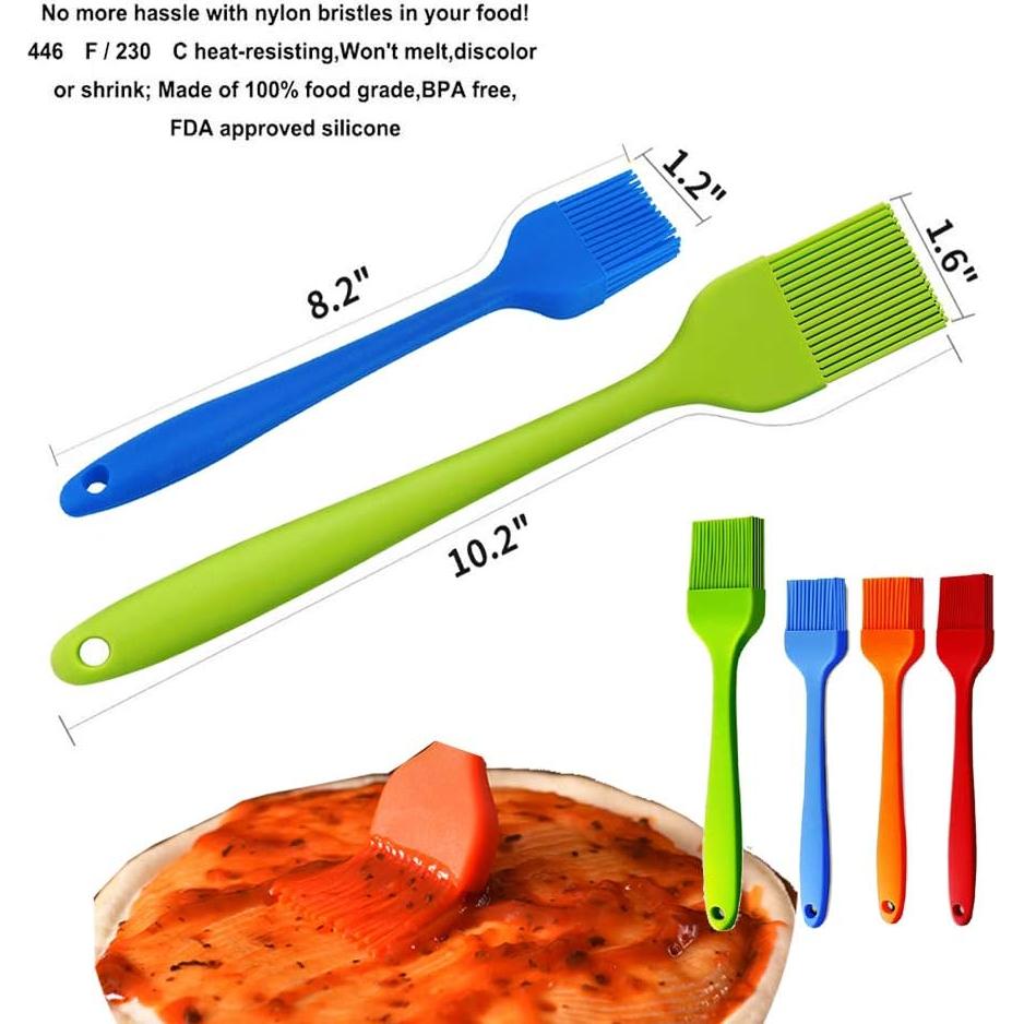 Set de 4 Brochas de Silicona iPstyle para Hornear y BBQ