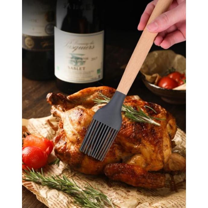 Brocha de Silicona ASEANAO con Mango de Madera 27.94cm Verde Claro