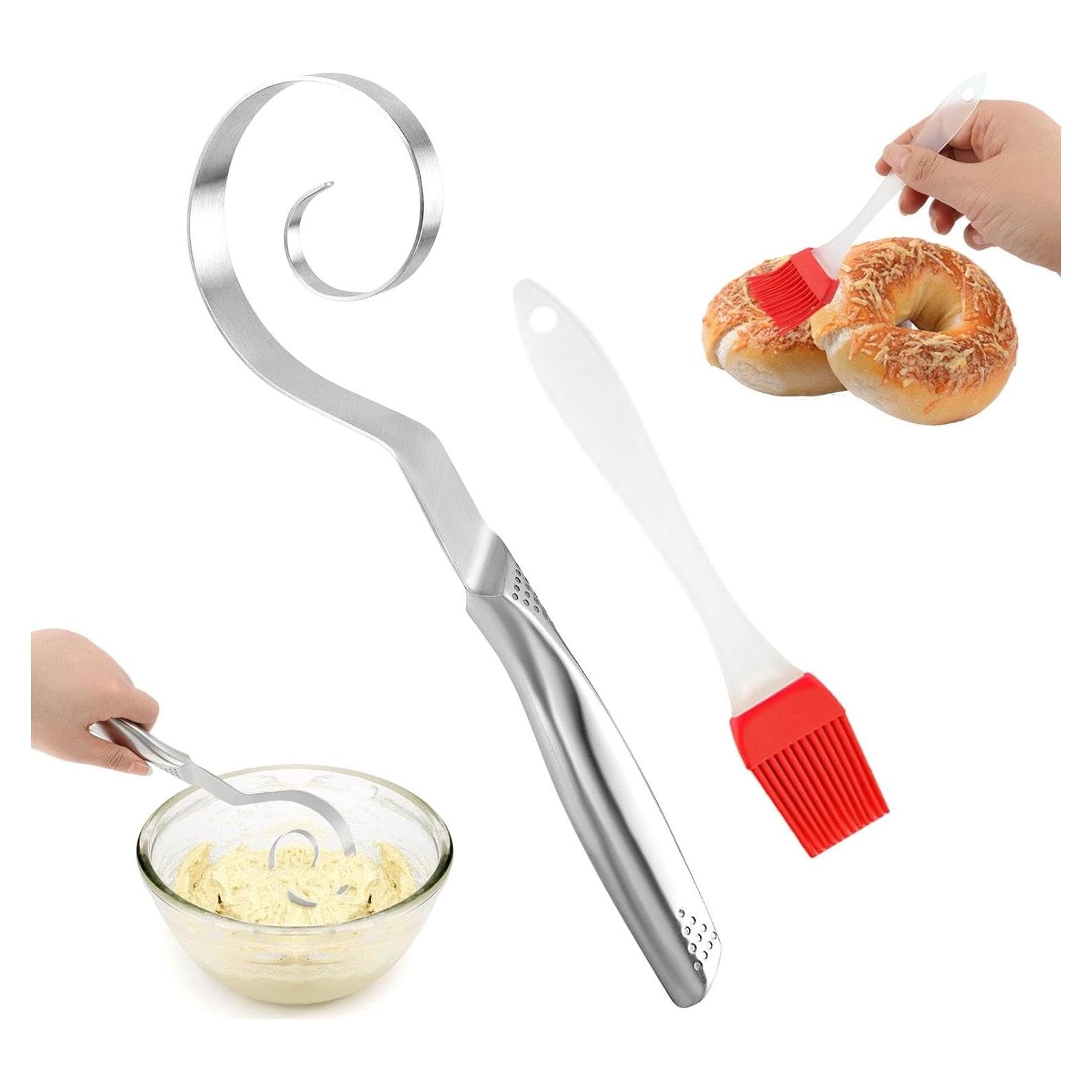 Batidor de Masa Acero Inoxidable LVOERTUIG 26x7.5cm + Brocha Silicona