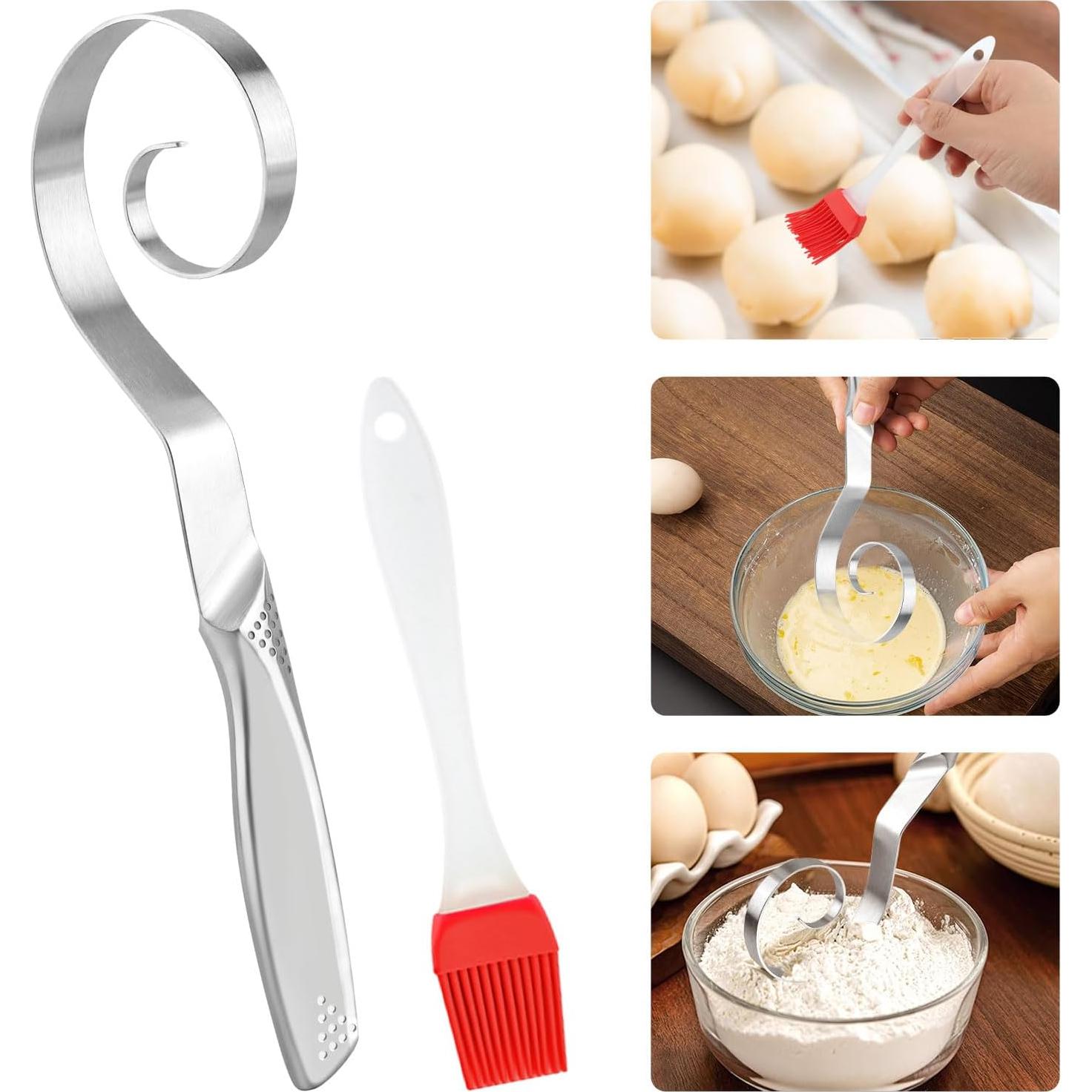 Batidor de Masa Acero Inoxidable LVOERTUIG 26x7.5cm + Brocha Silicona