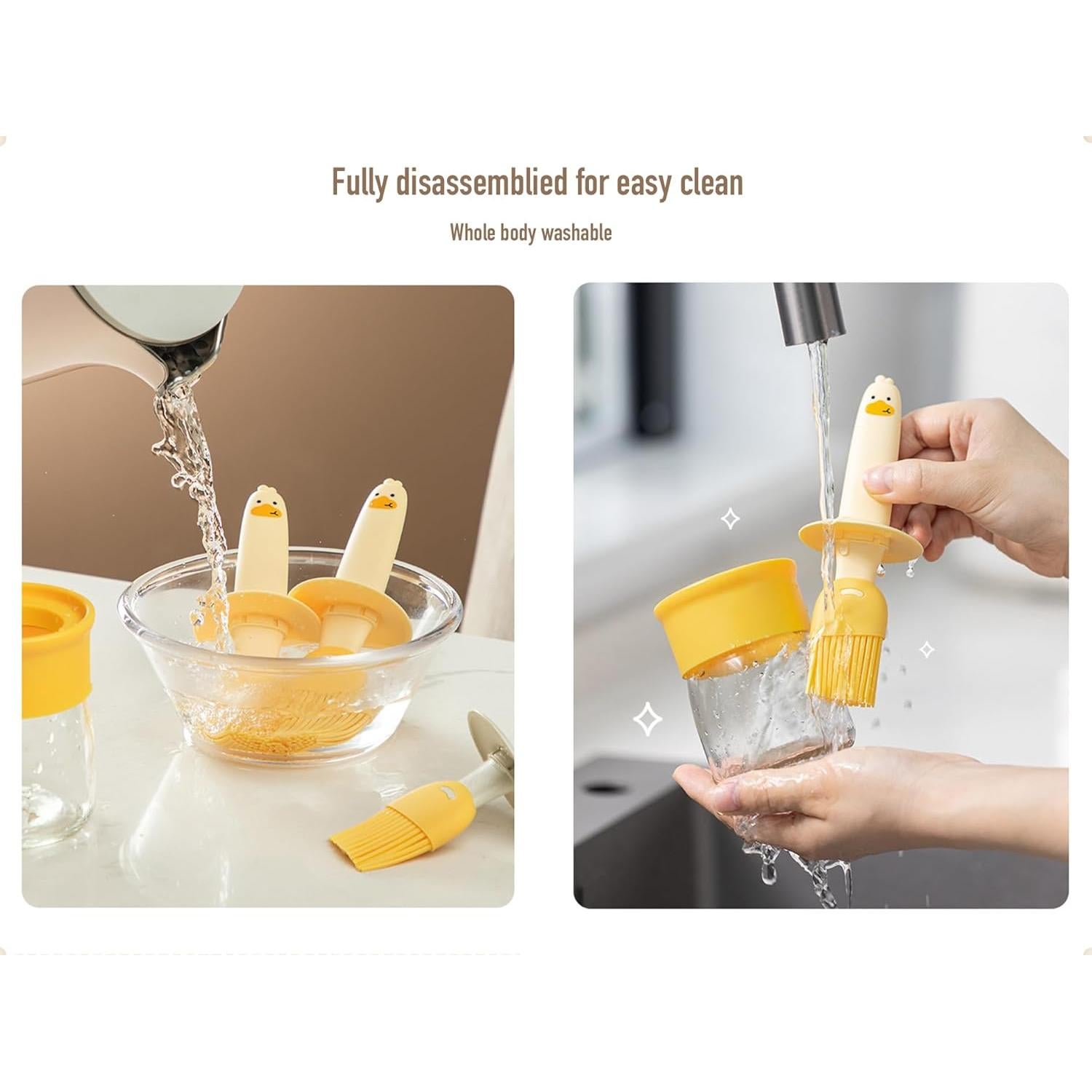 Botella dispensadora de aceite 200ml con brocha de silicona