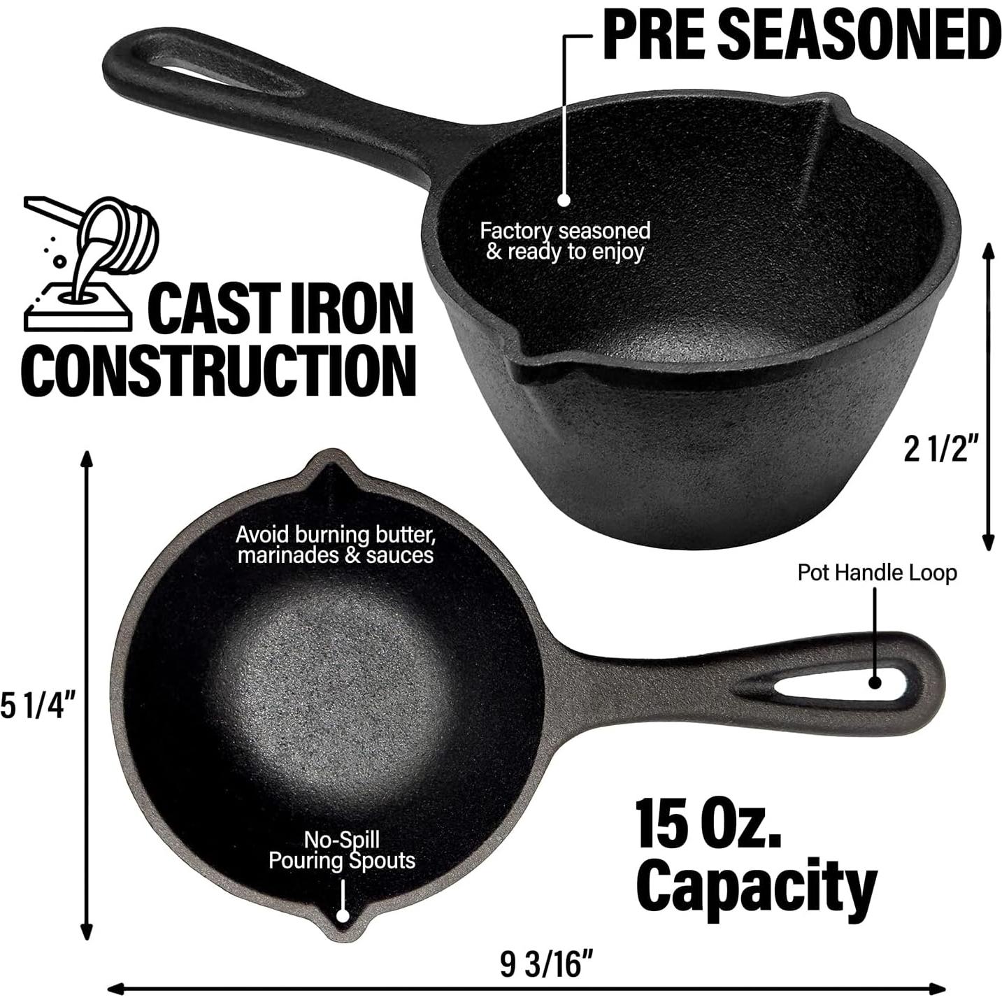 Olla de Hierro Fundido Shop Square 425g con Brocha BBQ