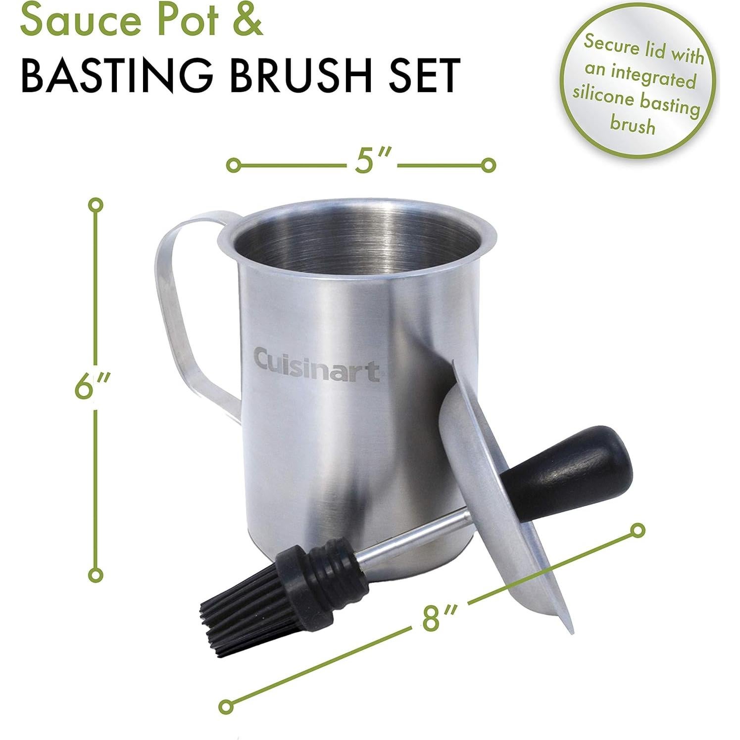 Juego de Olla para Salsa y Brocha Cuisinart 0.47L Acero Inoxidable