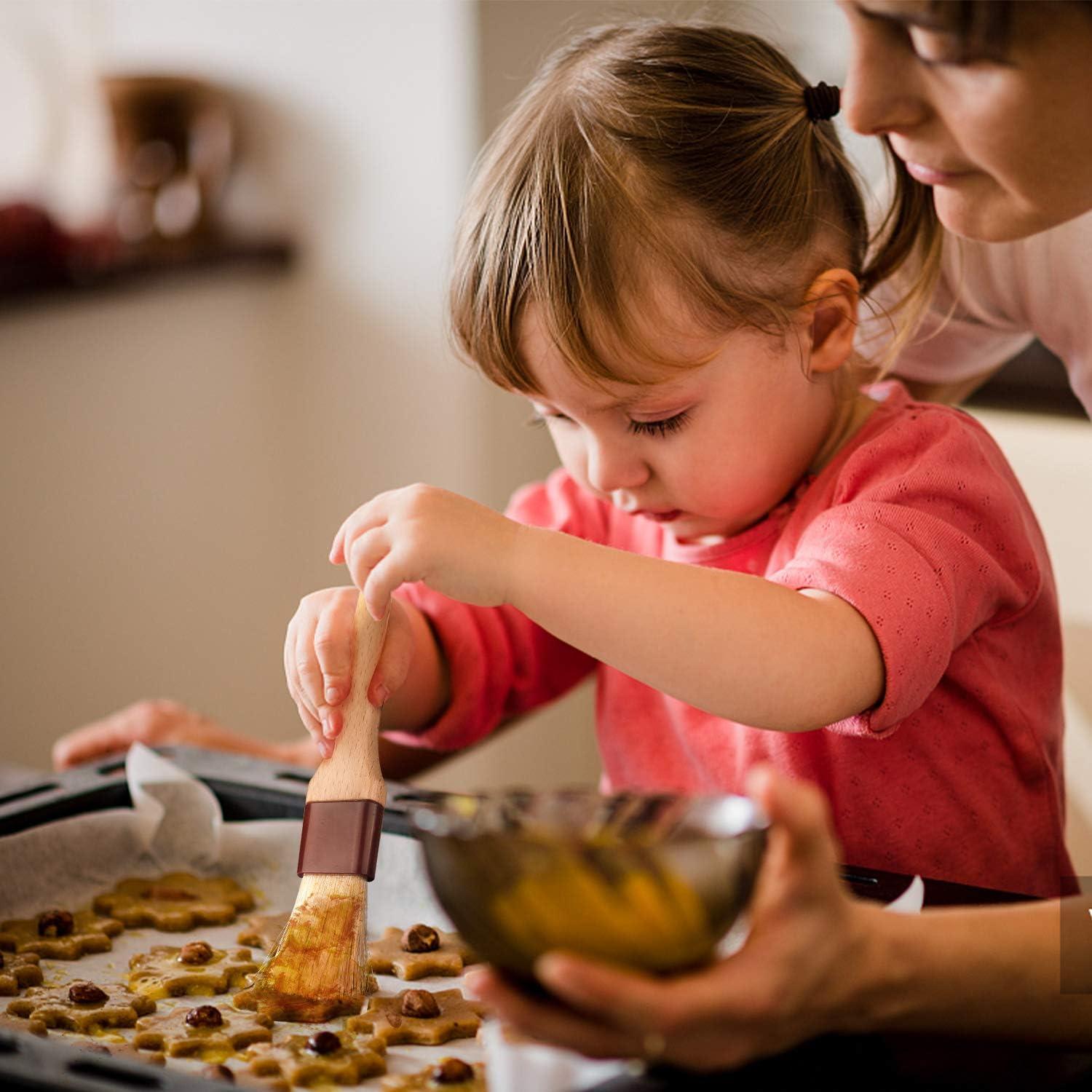 Brochas de Pastelería FurRain - 4 Piezas de Madera de Haya