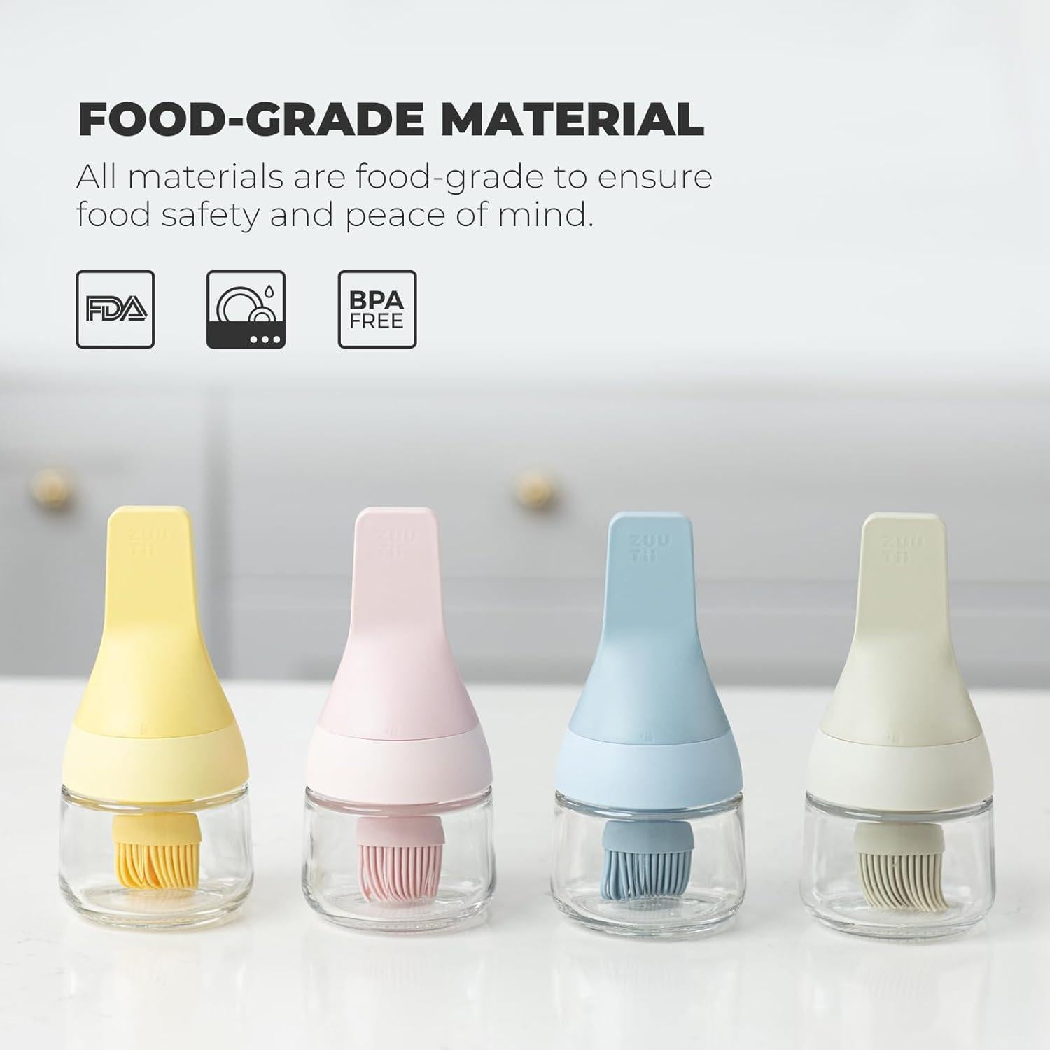 Dispensador de Aceite Zuutii 130ml con Brocha de Silicona Rosa