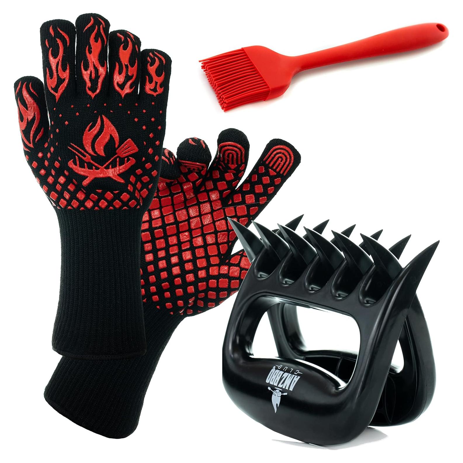 Kit de Accesorios para BBQ AMZ BBQ CLUB - Guantes, Garras y Brocha