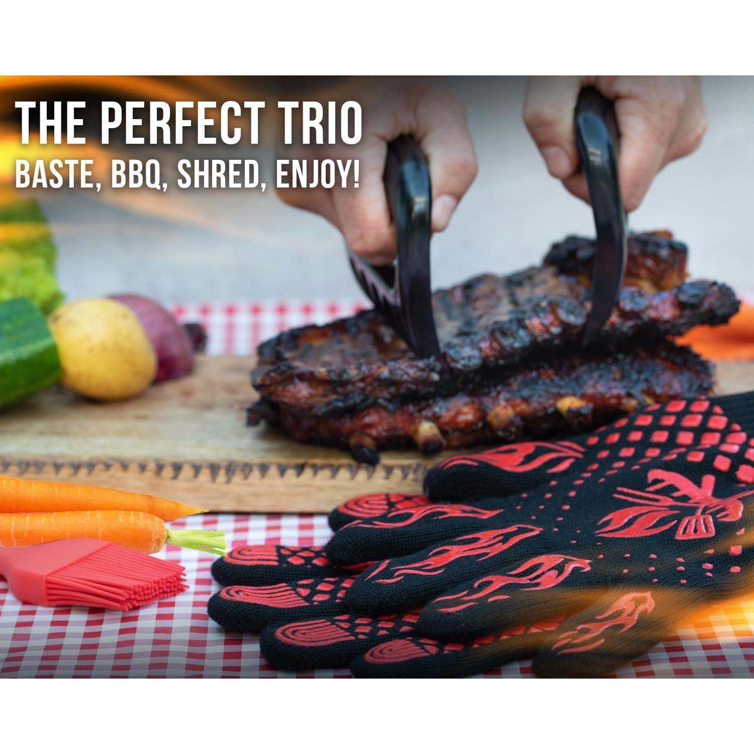 Kit de Accesorios para BBQ AMZ BBQ CLUB - Guantes, Garras y Brocha