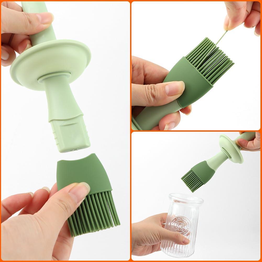 Dispensador de Aceite Tookie 200ml con Brocha Silicona Verde