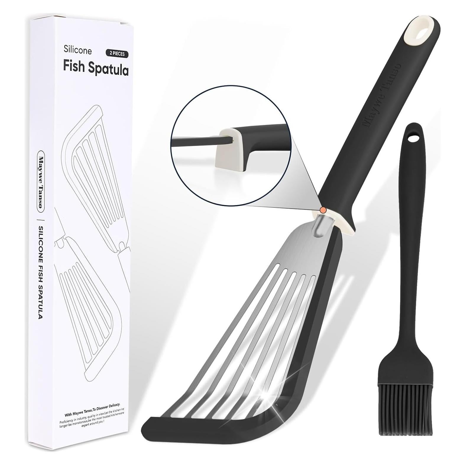 Espátula de Pescado Maywe Tanso de Silicona 33 cm Negra