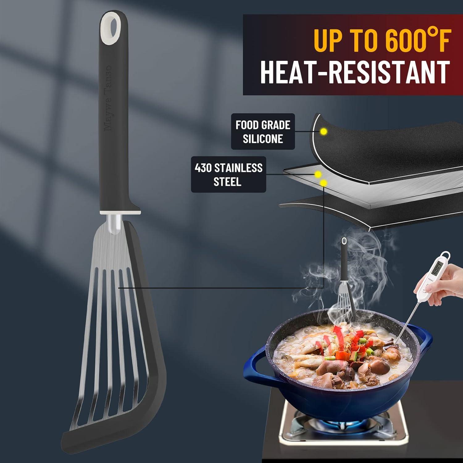 Espátula de Pescado Maywe Tanso de Silicona 33 cm Negra