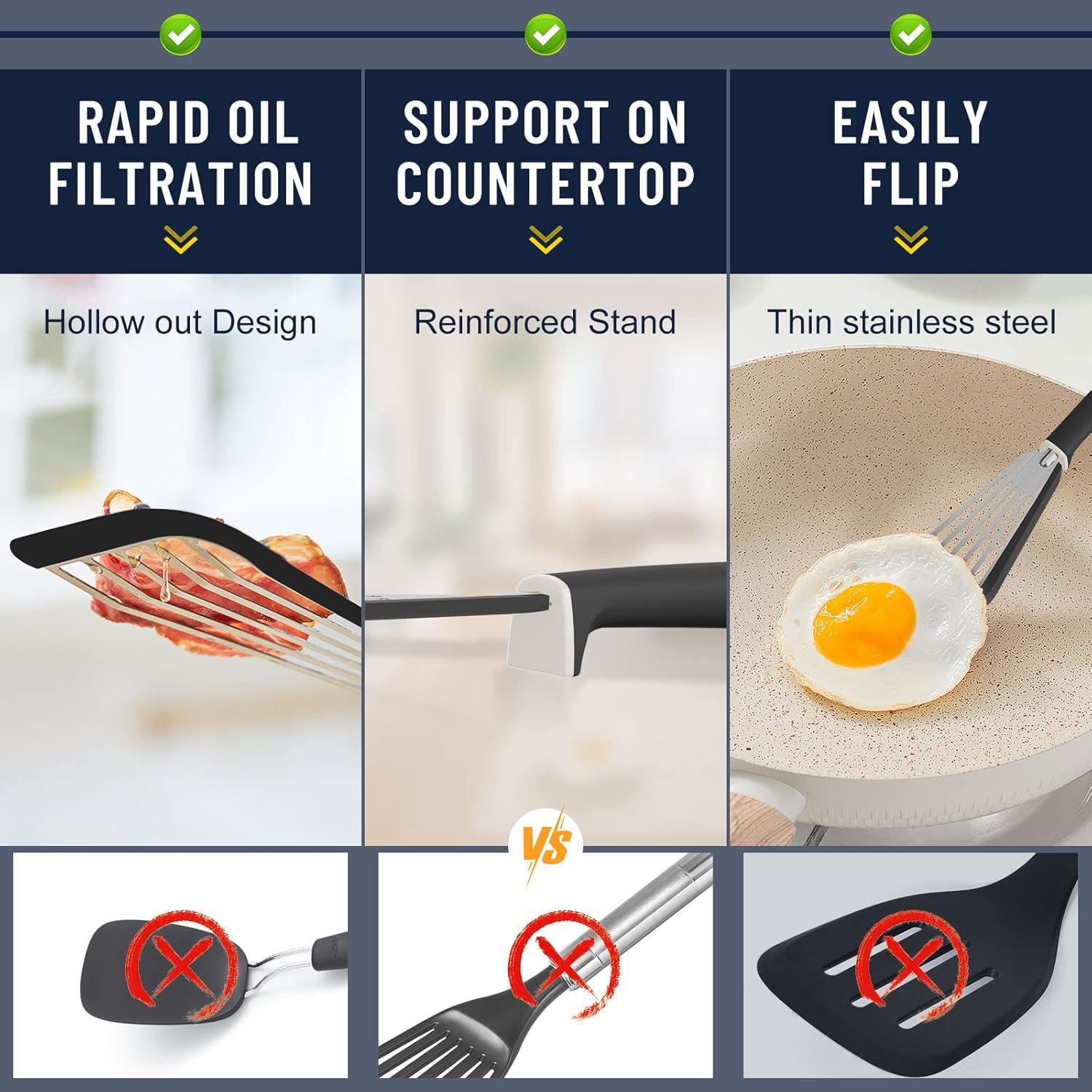 Espátula de Pescado Maywe Tanso de Silicona 33 cm Negra