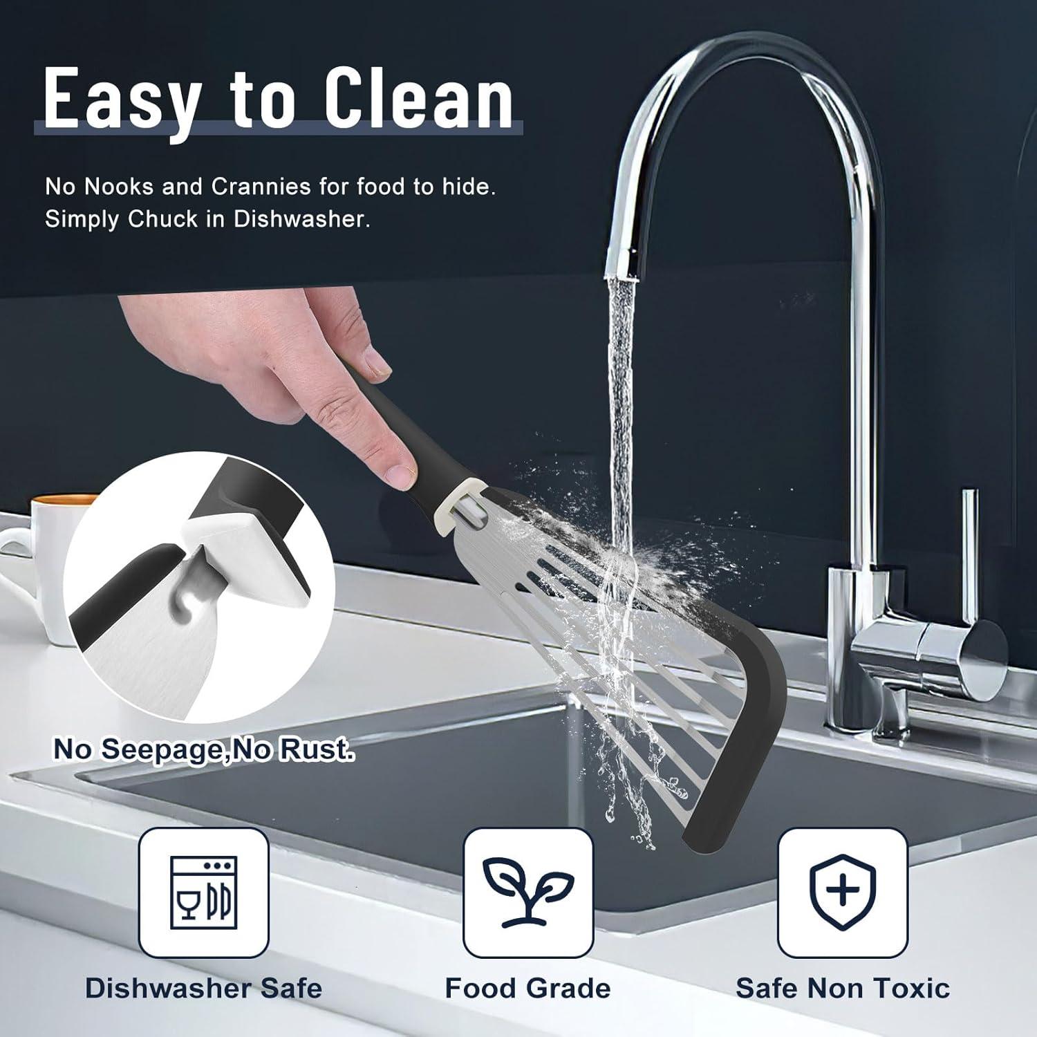 Espátula de Pescado Maywe Tanso de Silicona 33 cm Negra