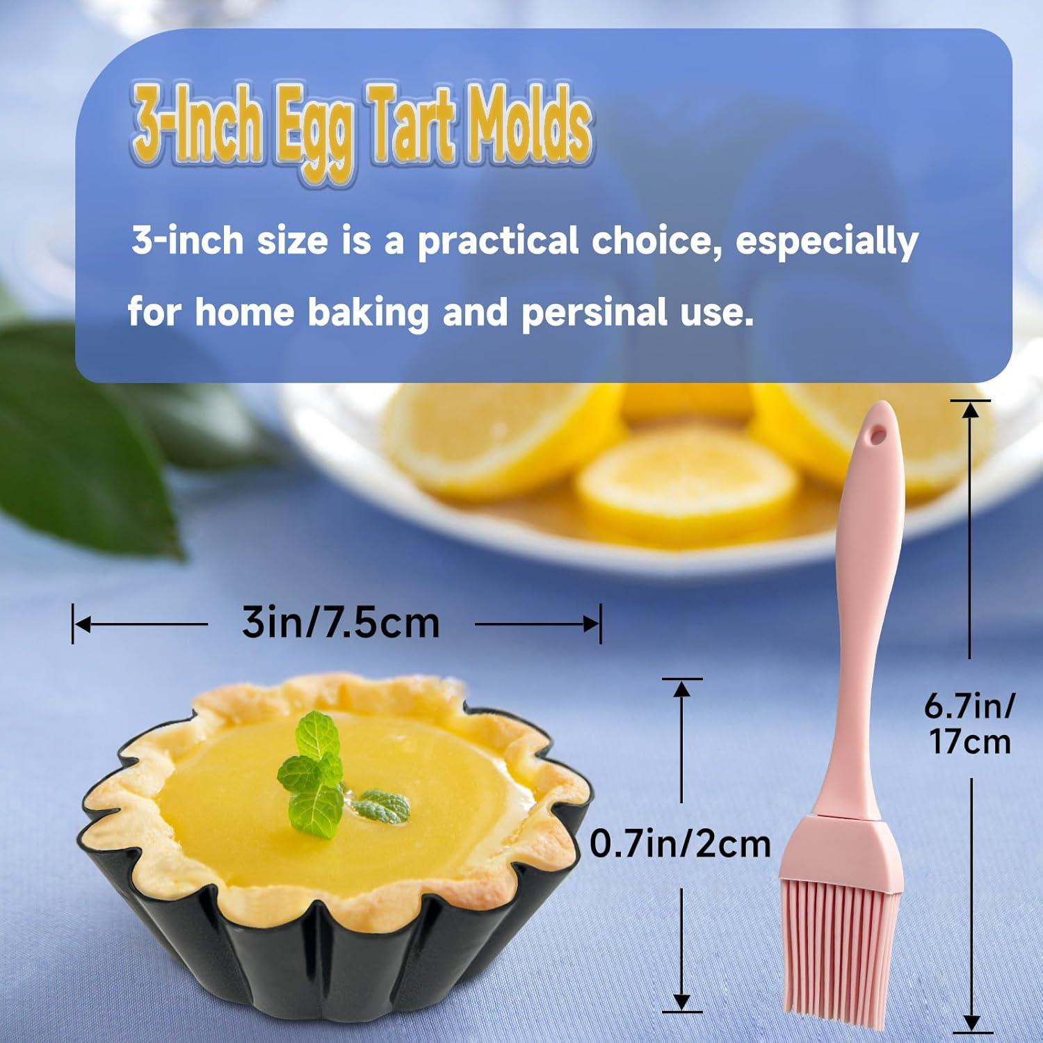 12 Moldes para Tartas de Huevo Urxirha 7.6 cm Antiadherentes