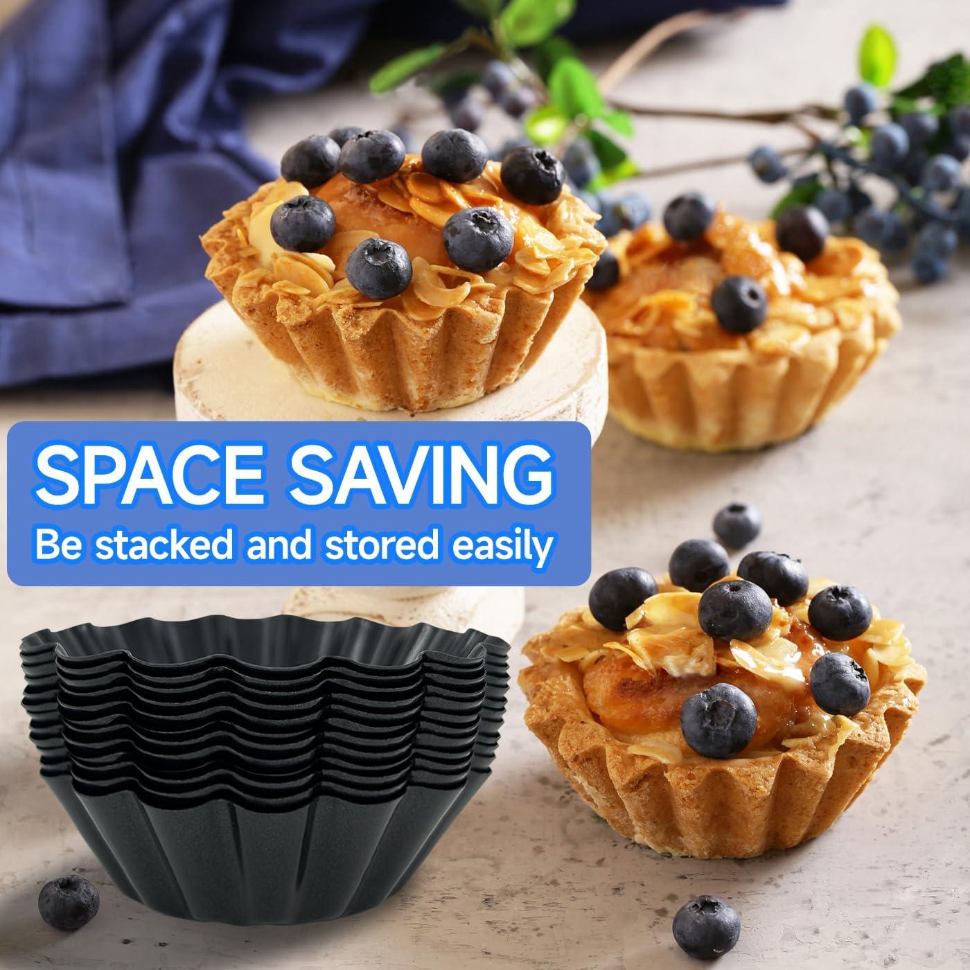 12 Moldes para Tartas de Huevo Urxirha 7.6 cm Antiadherentes