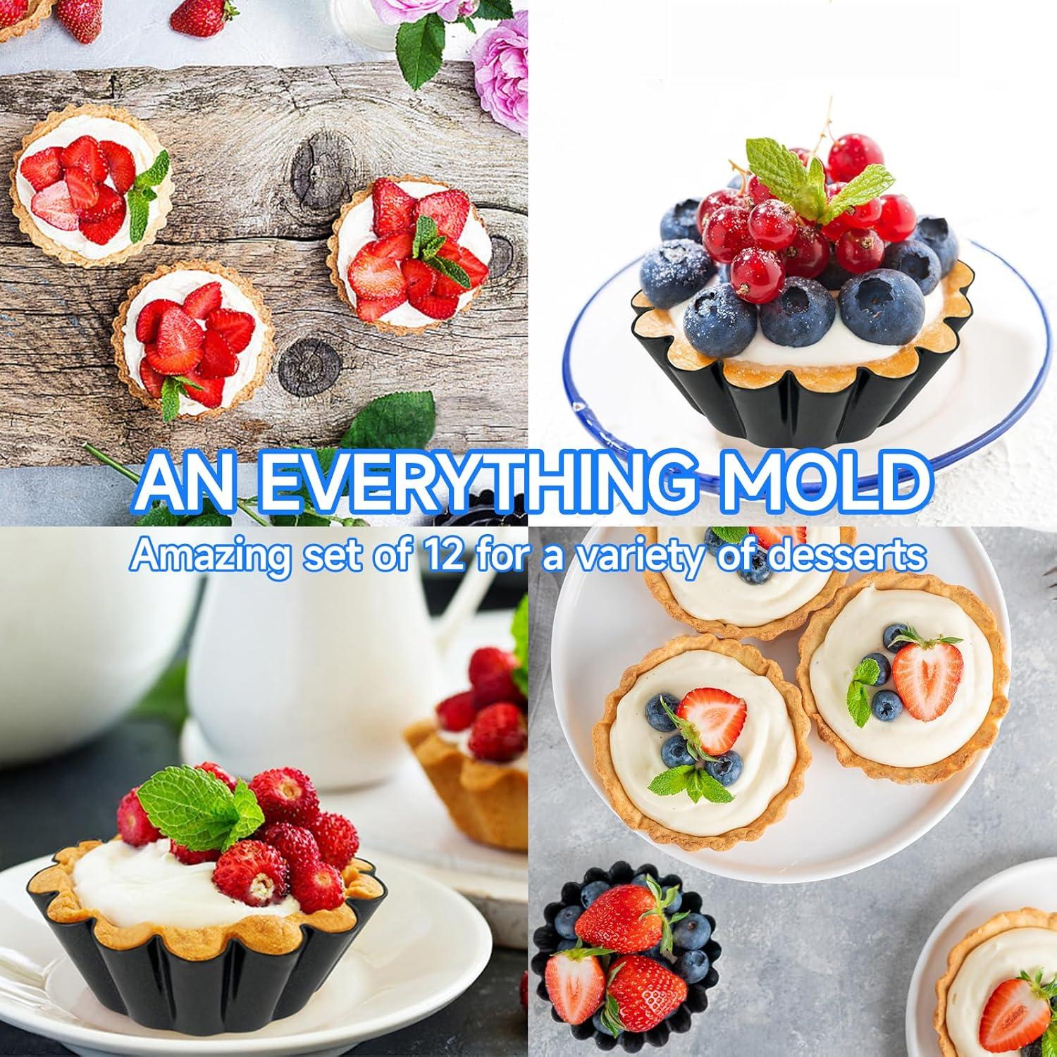 12 Moldes para Tartas de Huevo Urxirha 7.6 cm Antiadherentes