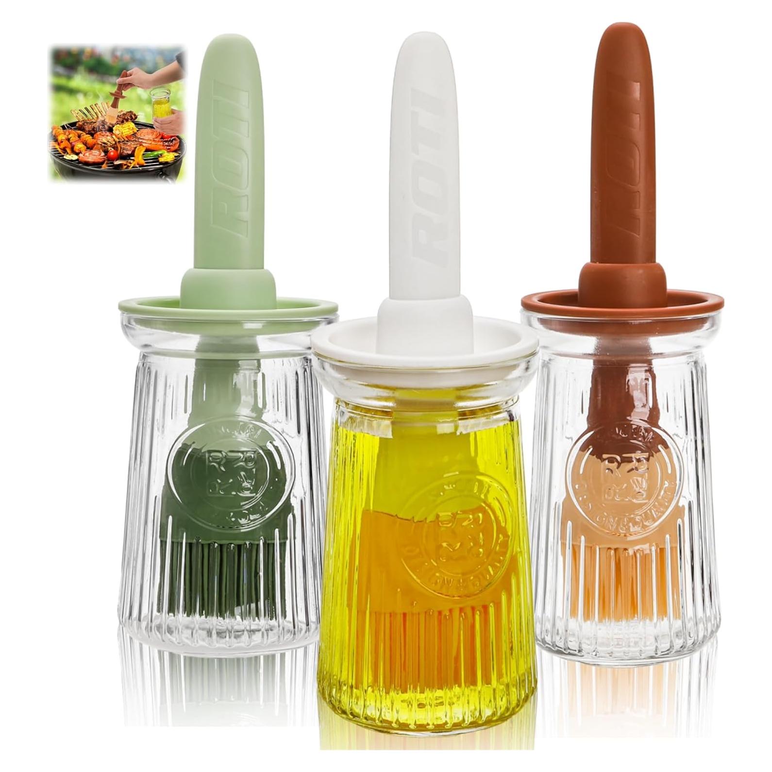 Paquete de 3 dispensadores de aceite YIMITEE 200 ml con brocha