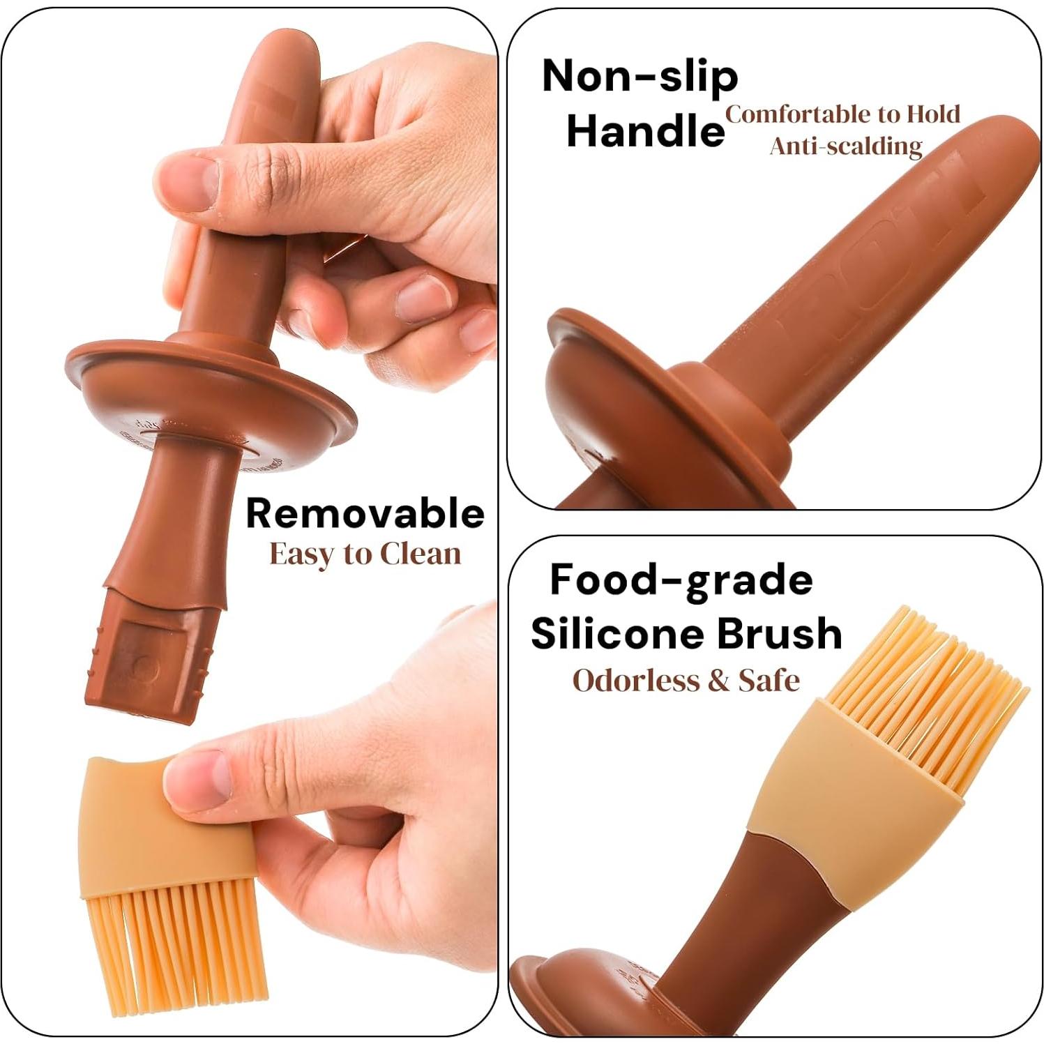 Paquete de 3 dispensadores de aceite YIMITEE 200 ml con brocha