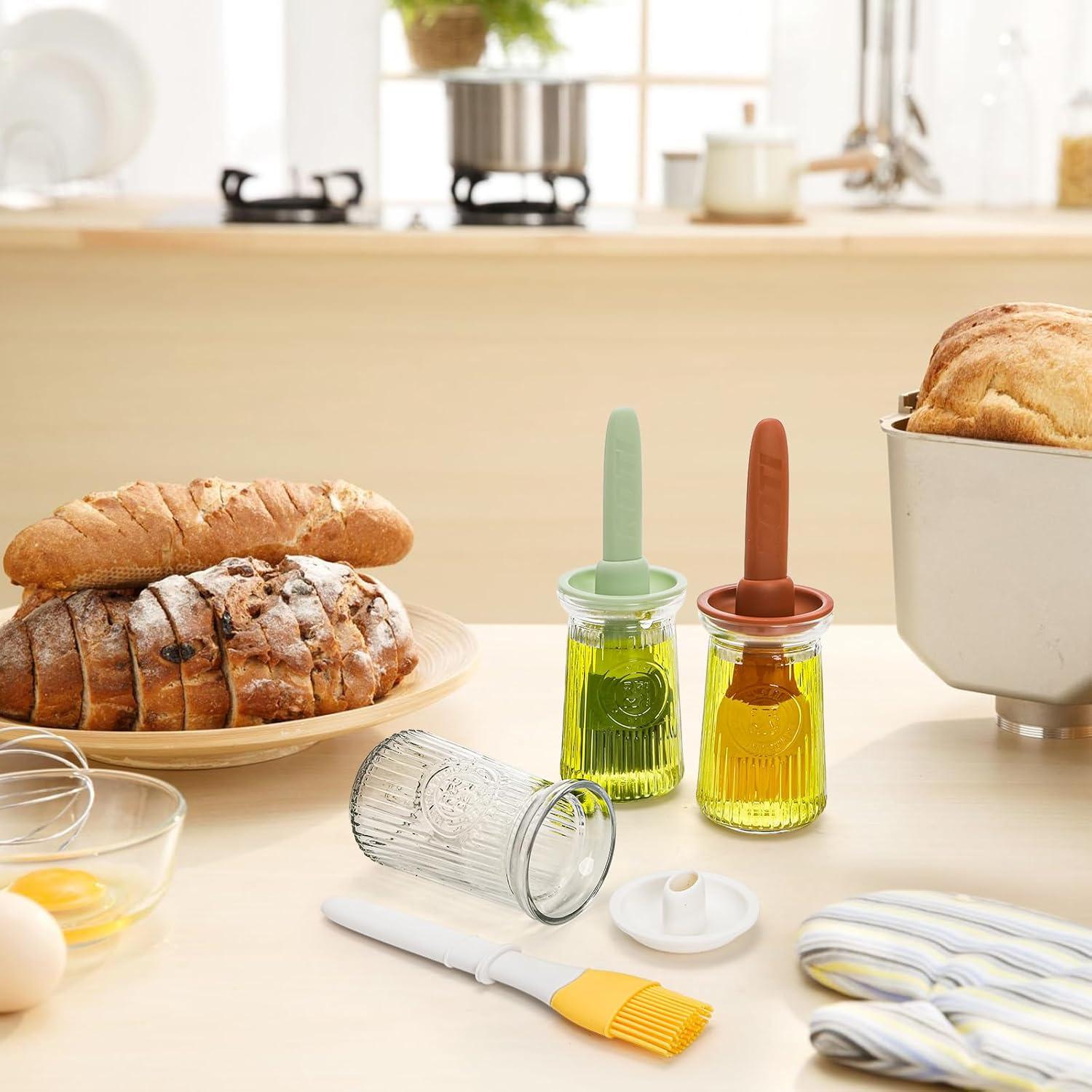 Paquete de 3 dispensadores de aceite YIMITEE 200 ml con brocha