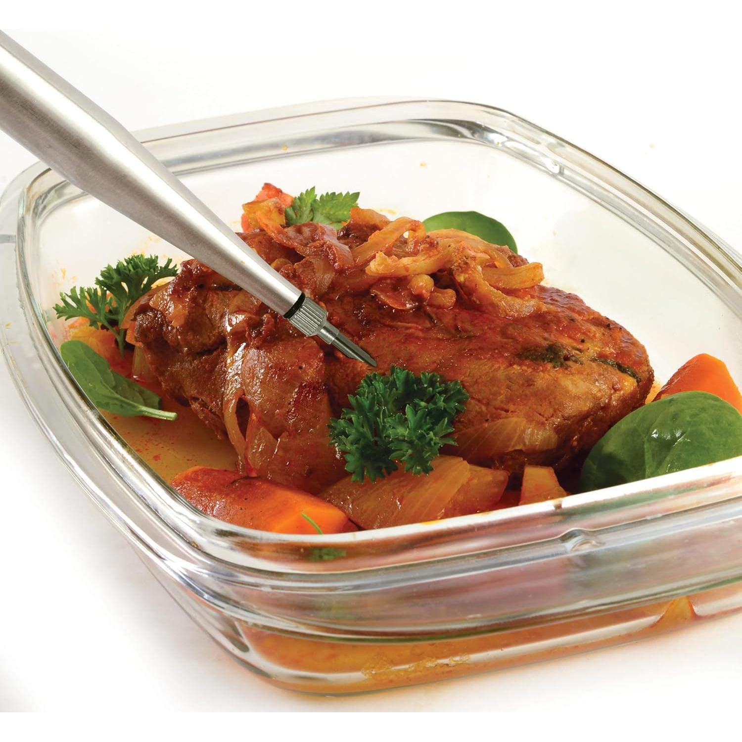 Baster Norpro Deluxe Acero Inoxidable 28cm con Aguja y Cepillo