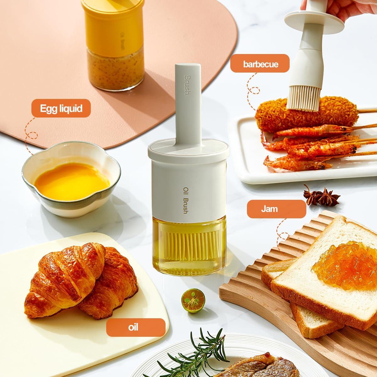 Dispensador de Aceite de Vidrio RFetomax con Cepillo Silicona