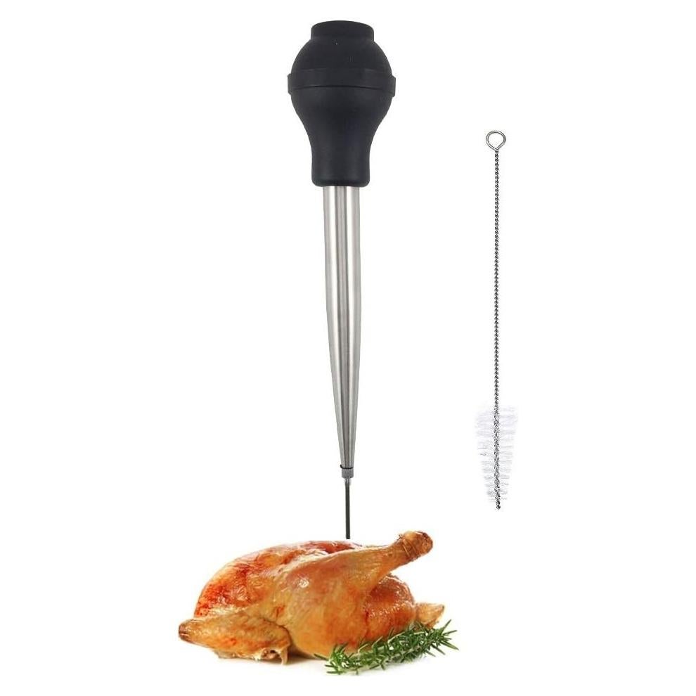 Jeringa para Pavo Roca de Acero Inoxidable 44ml con Aguja y Cepillo