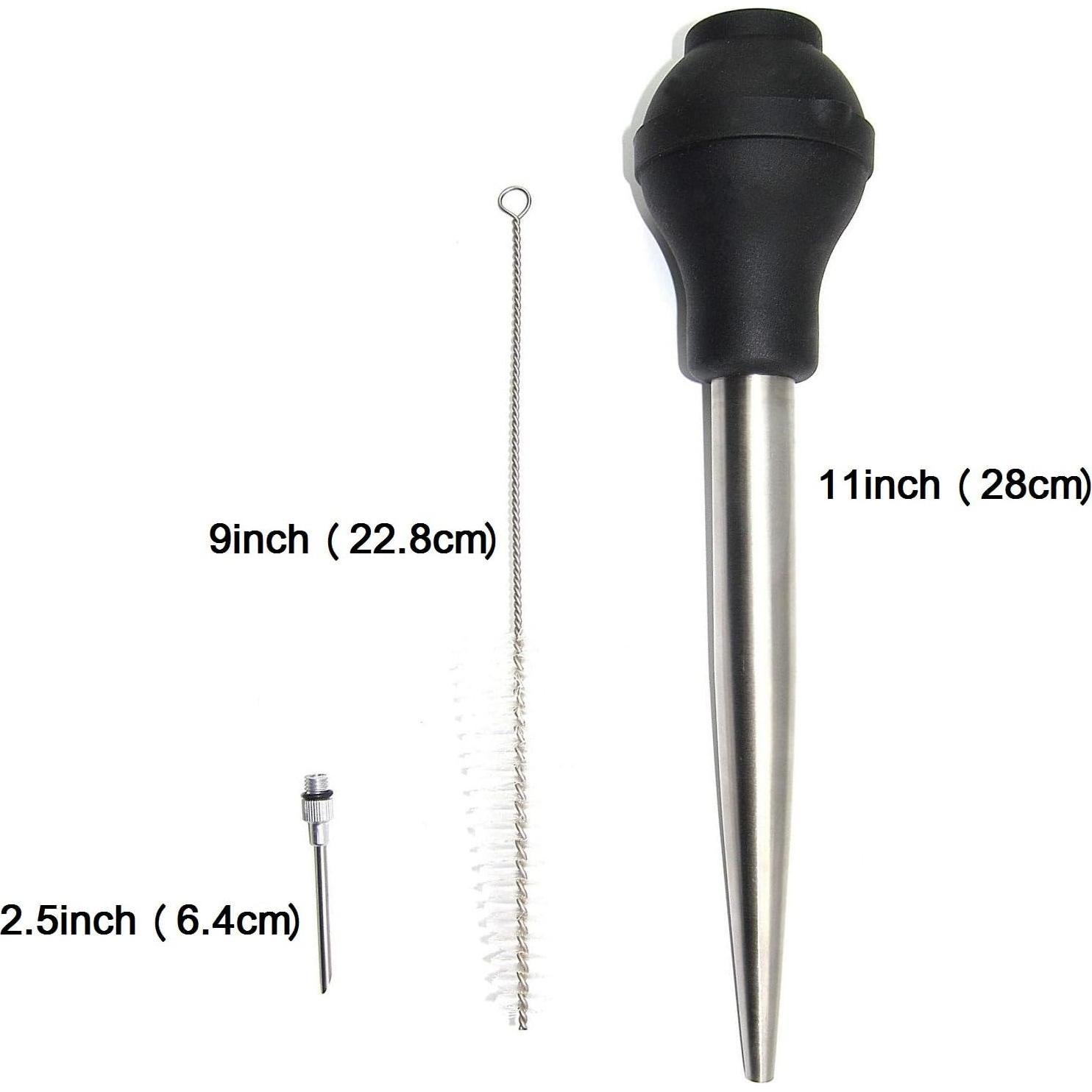 Jeringa para Pavo Roca de Acero Inoxidable 44ml con Aguja y Cepillo