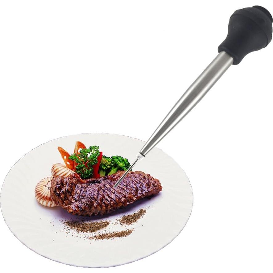 Jeringa para Pavo Roca de Acero Inoxidable 44ml con Aguja y Cepillo