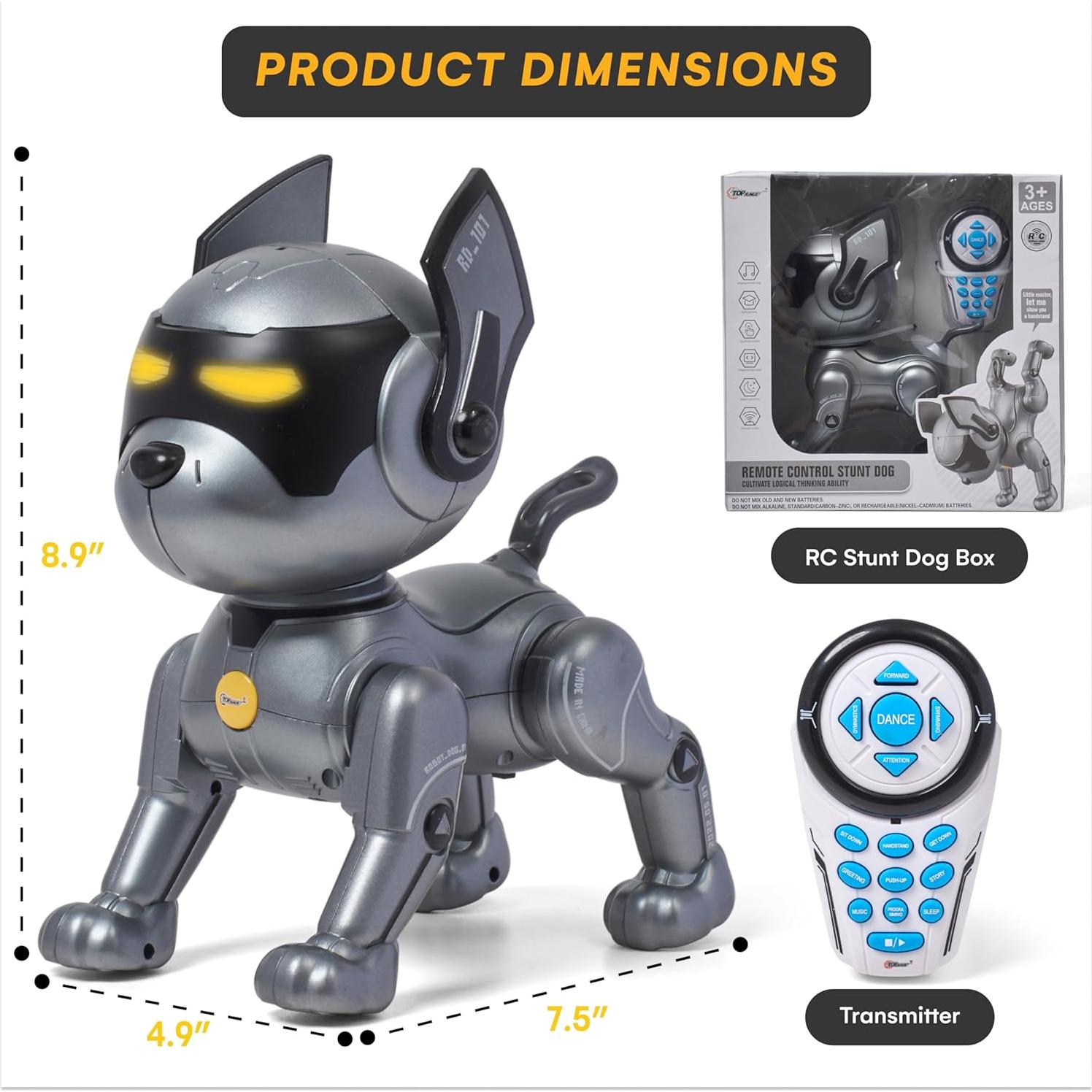 Robot Perro Interactivo Top Race - Control Remoto y Recargable