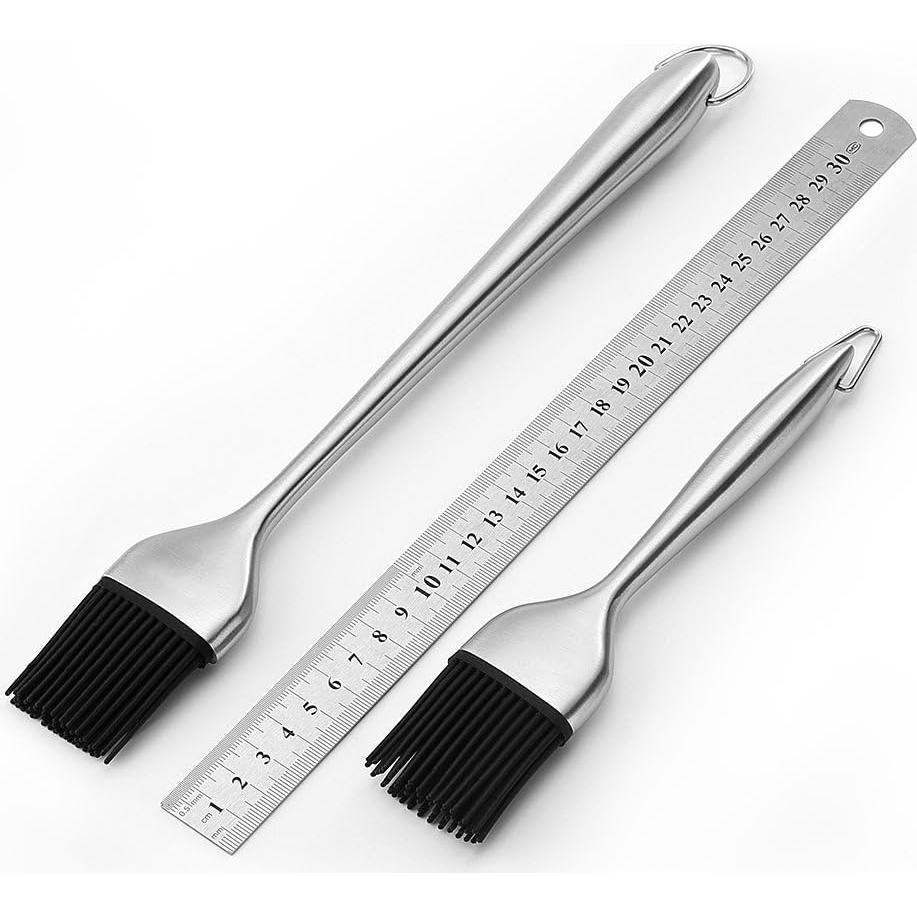 Paquete de 2 cepillos de basting HQY 30 cm y 18 cm silicona