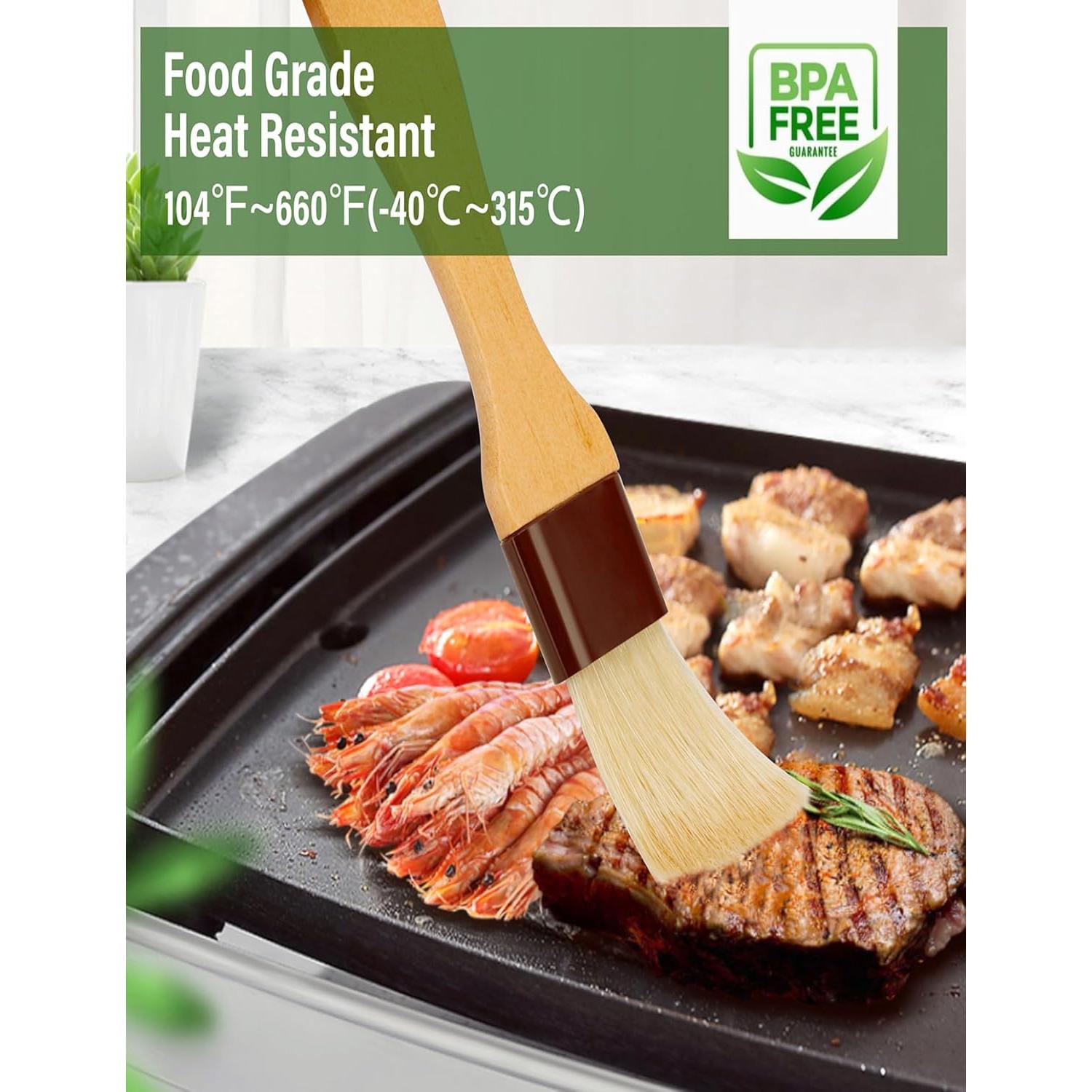 Brocha de Pastelería NXRACSH 5 cm, 2 Unidades, Cerda Natural