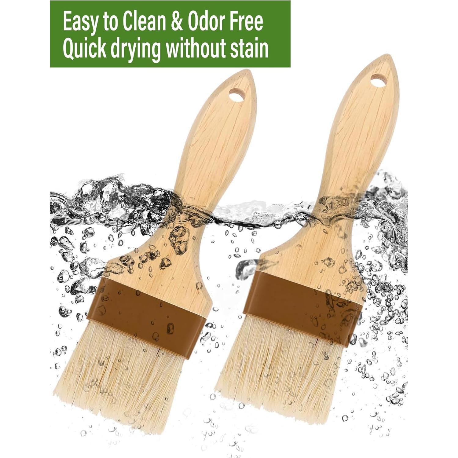 Brocha de Pastelería NXRACSH 5 cm, 2 Unidades, Cerda Natural