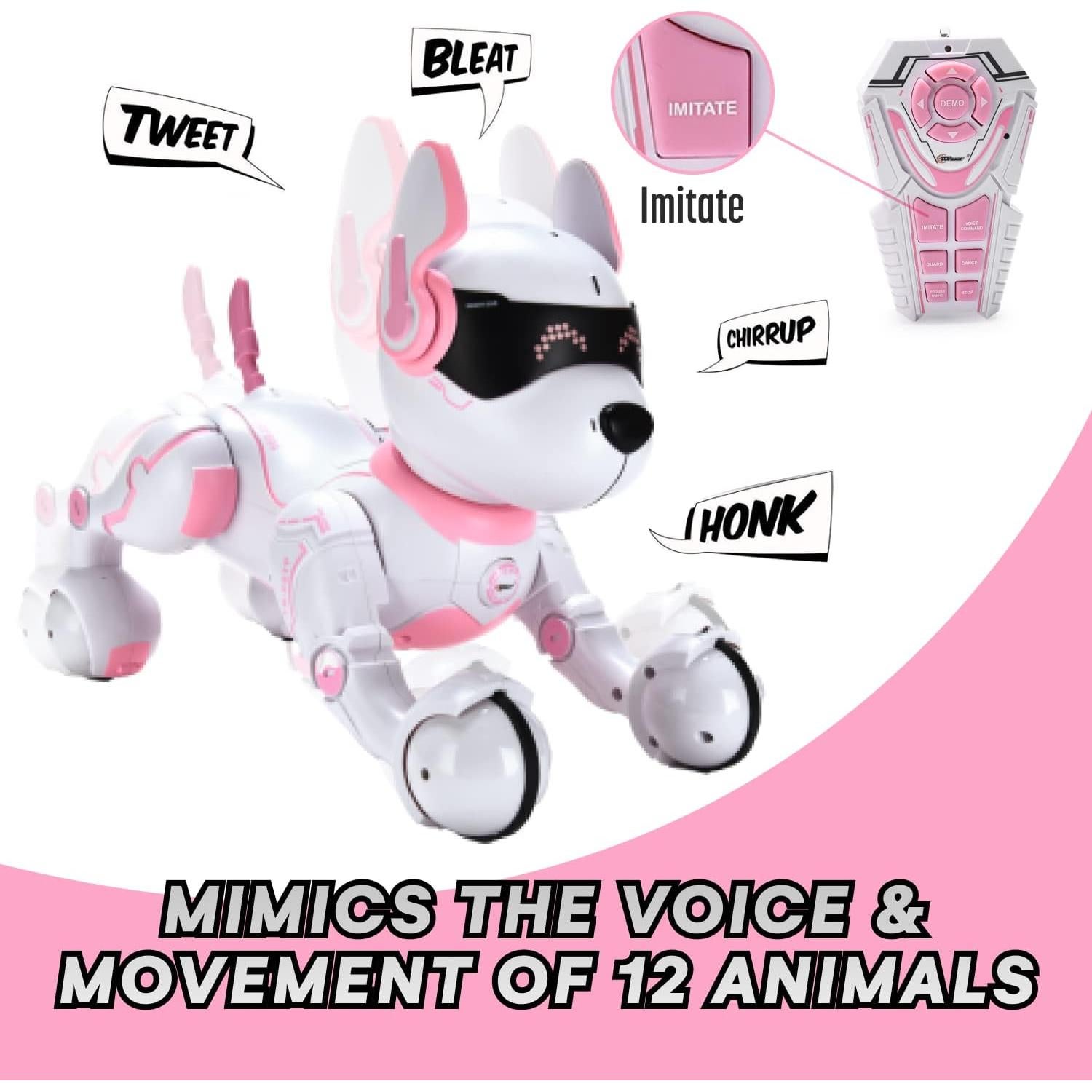 Perro Robot Rosa Top Race TR-P5T Interactivo para Niños