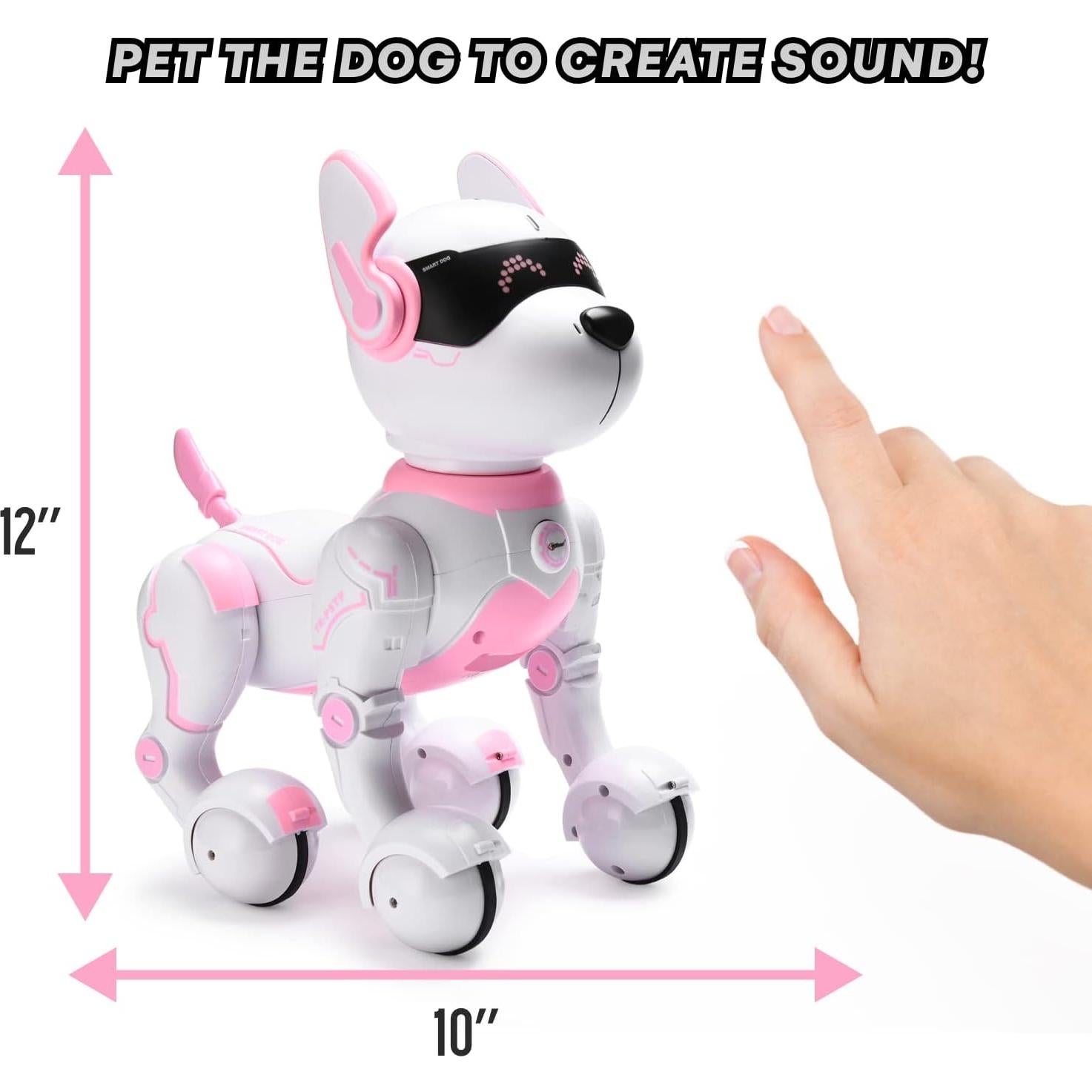 Perro Robot Rosa Top Race TR-P5T Interactivo para Niños