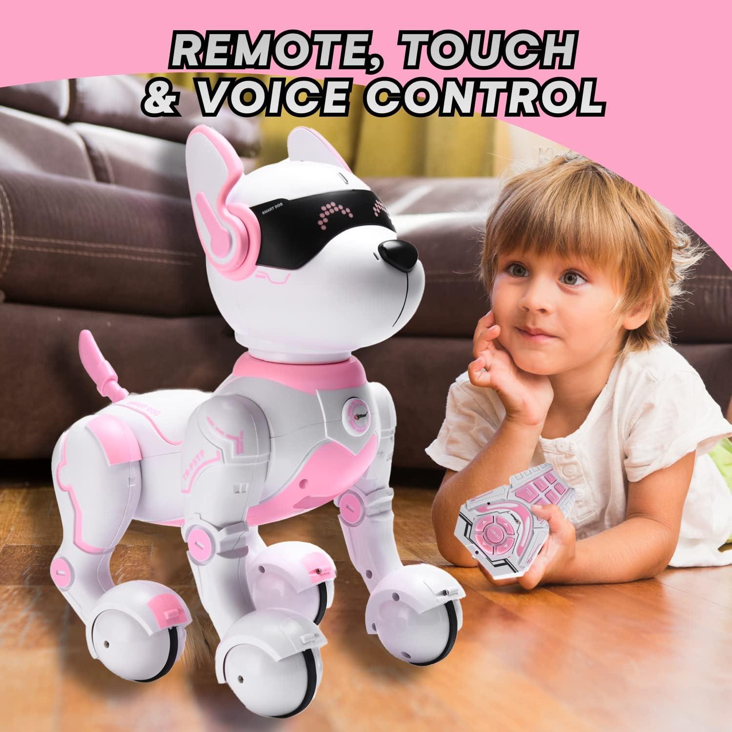 Perro Robot Rosa Top Race TR-P5T Interactivo para Niños