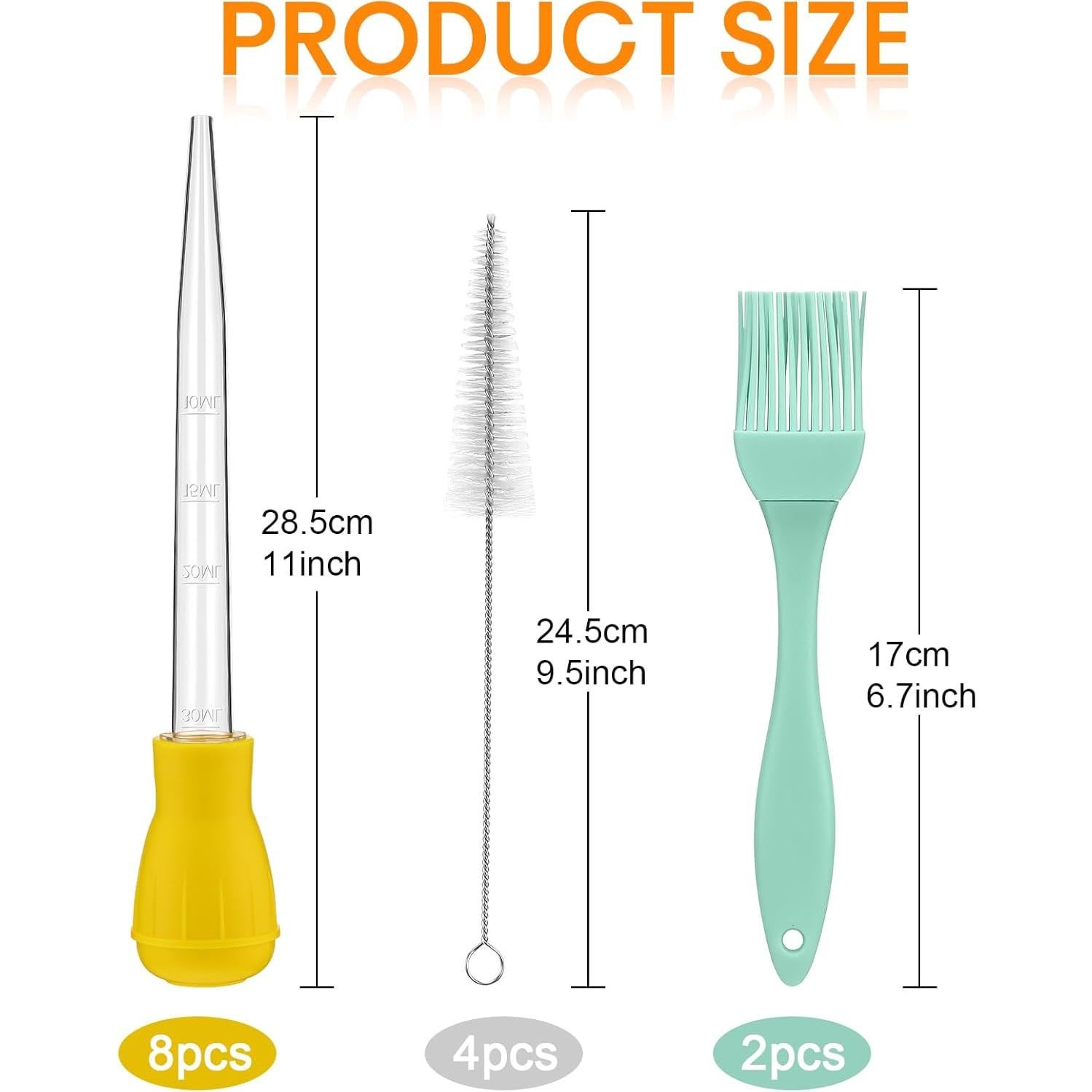 Conjunto de 14 Piezas Jeringa para Pavo Boao 28 cm Silicona